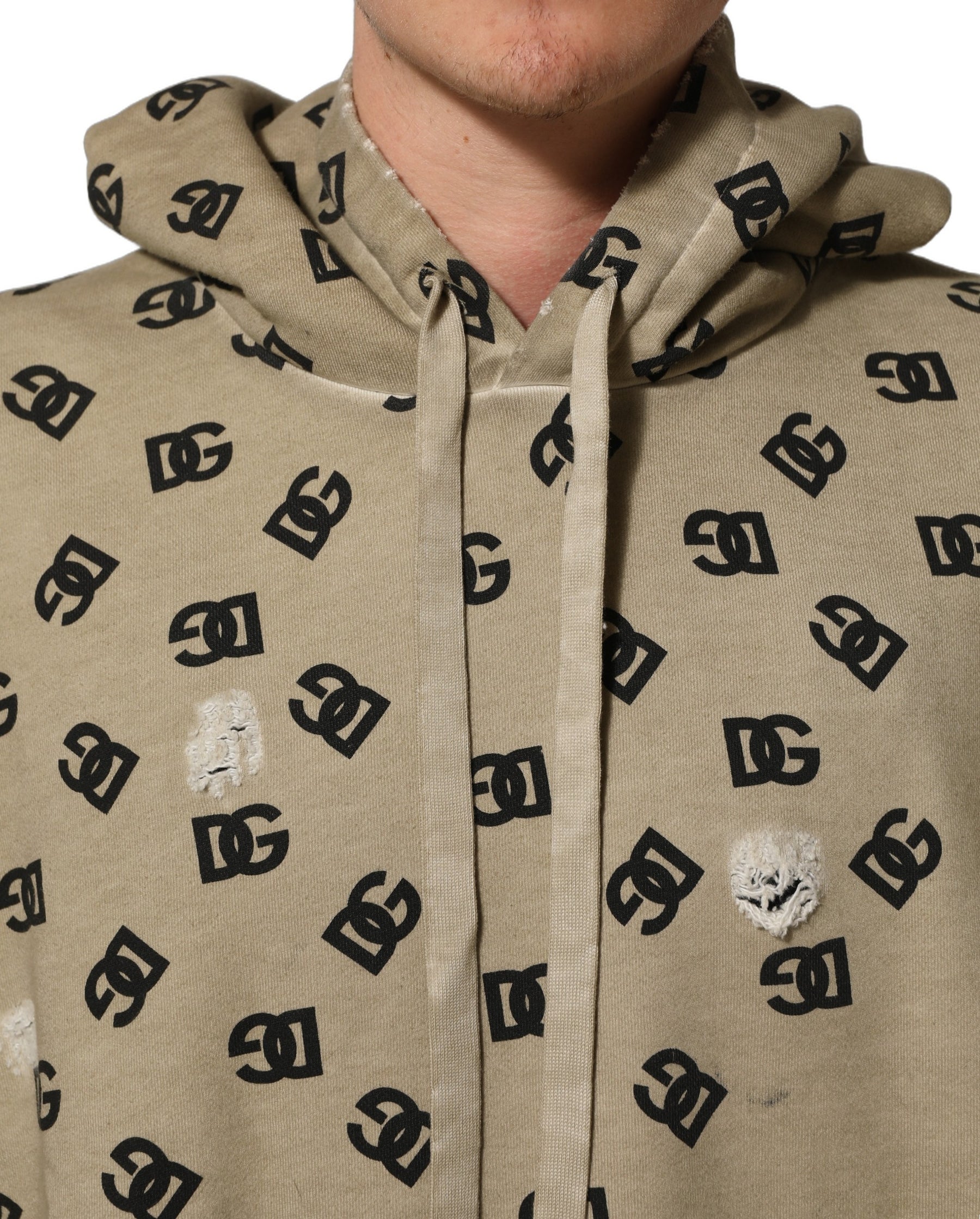 Dolce & Gabbana Brown Cotton Logo Hooded Sweatshirt Sweater | Regal Royce