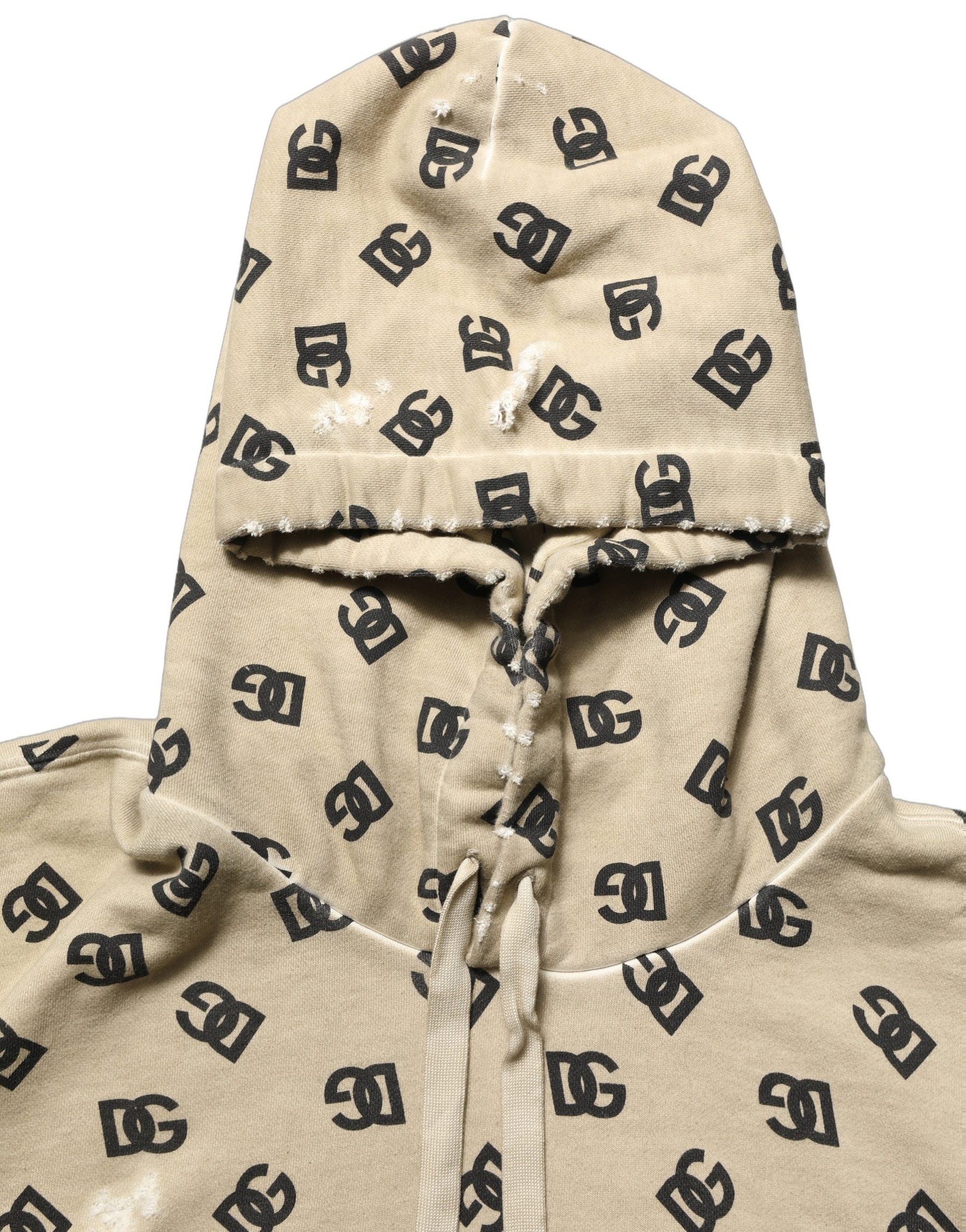 Dolce & Gabbana Brown Cotton Logo Hooded Sweatshirt Sweater | Regal Royce
