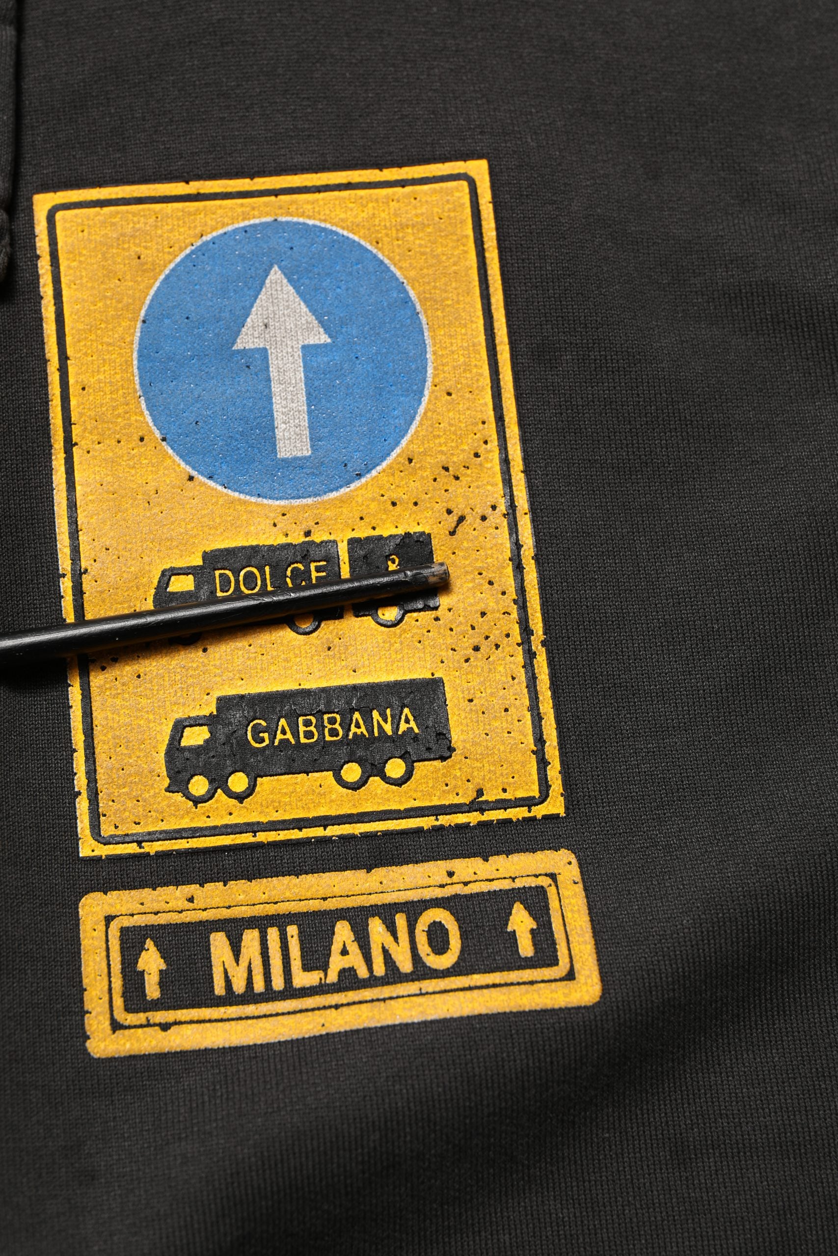Dolce & Gabbana Black Cotton Logo Hooded Oversize Sweater | Regal Royce