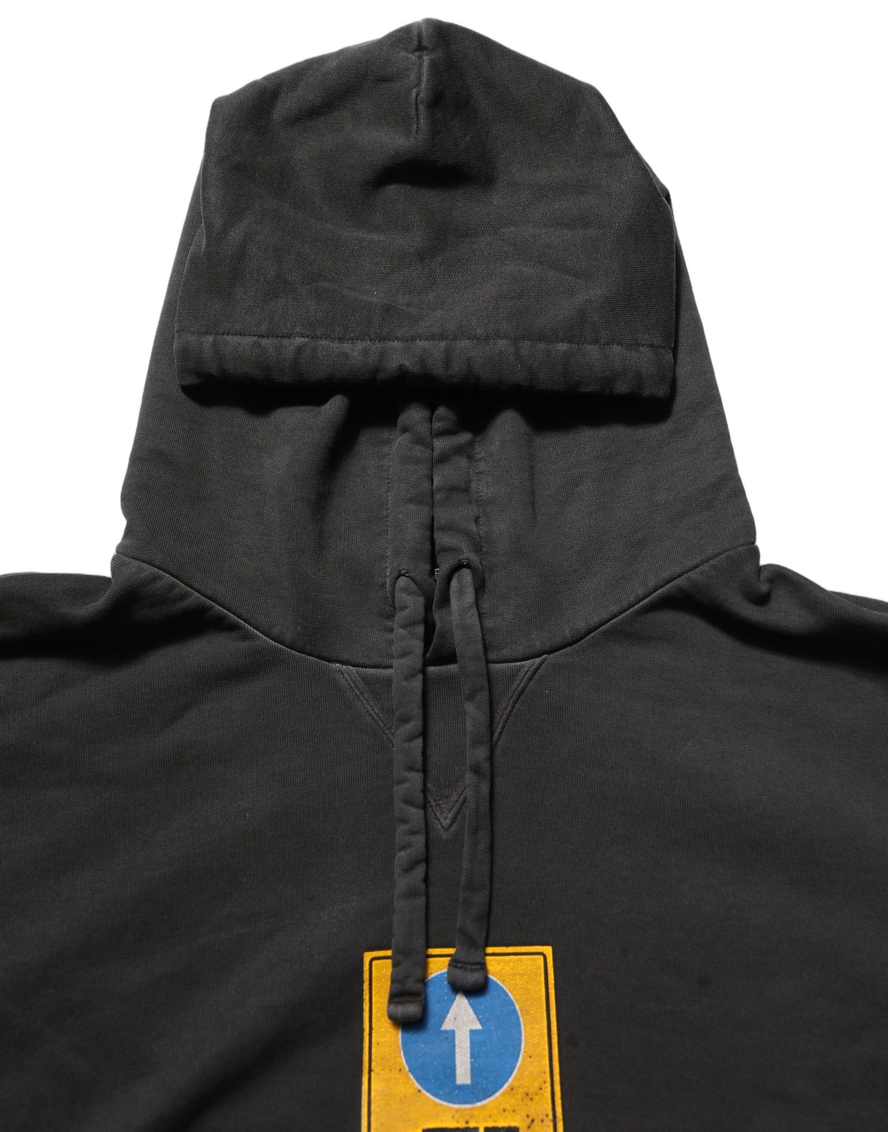 Dolce & Gabbana Black Cotton Logo Hooded Oversize Sweater | Regal Royce