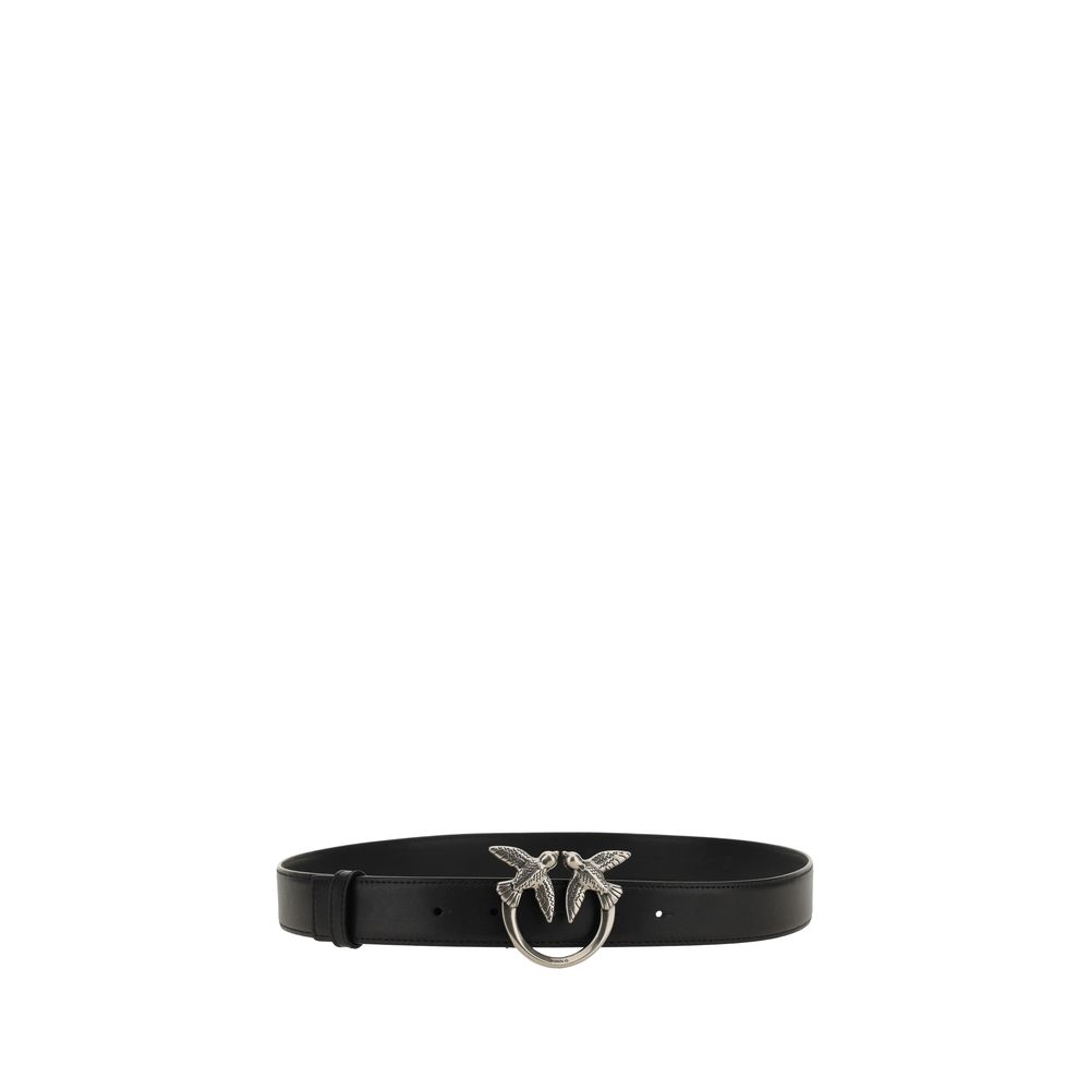 PINKO Black Calf Leather Bos Taurus Regular Belt | Regal Royce