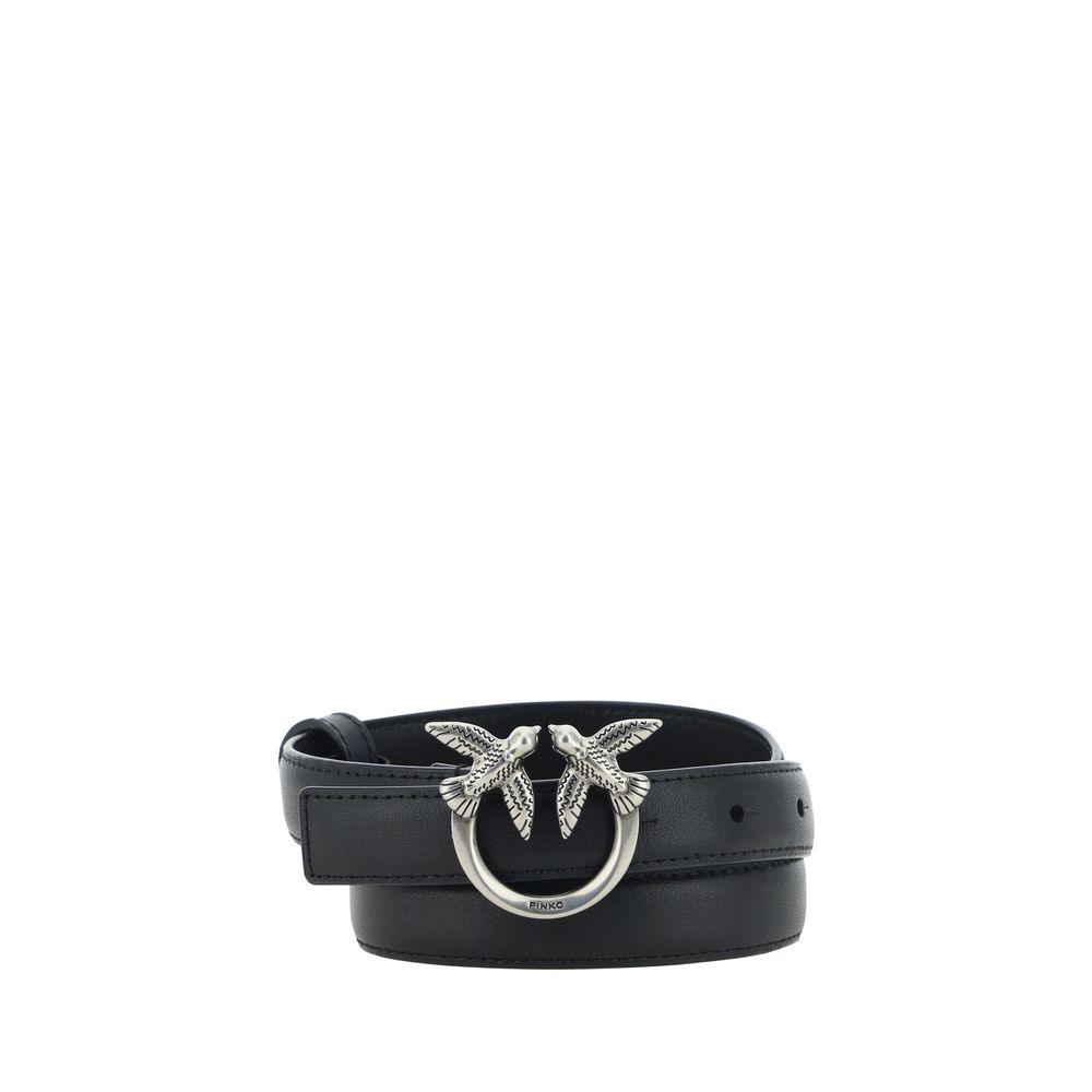 PINKO Black Calf Leather Bos Taurus Regular Belt | Regal Royce