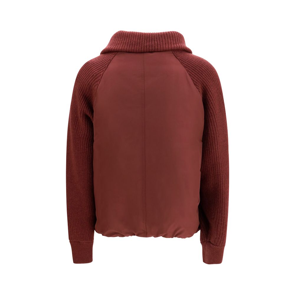 Brunello Cucinelli Bordeaux Polyester Full-Length Jacket | Regal Royce