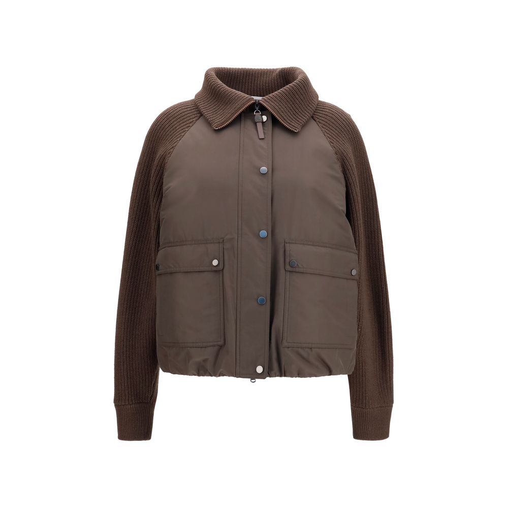 Brunello Cucinelli Brown Polyester Full-Length Jacket | Regal Royce