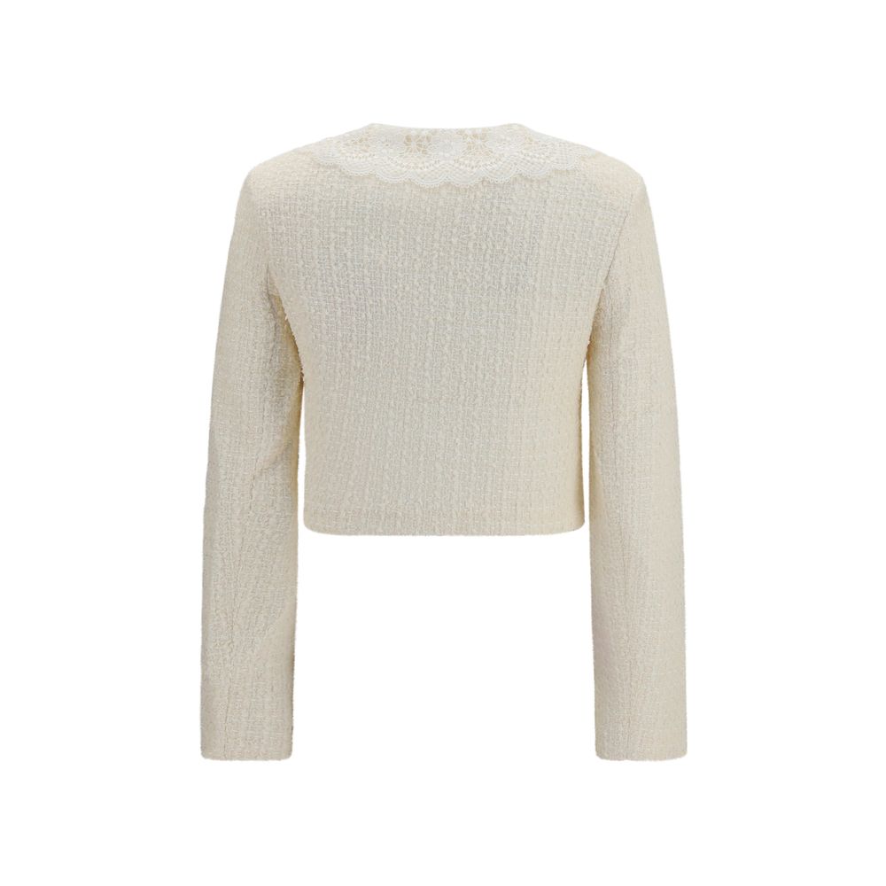Self-Portrait Beige Polyester Full-Length Jacket | Regal Royce