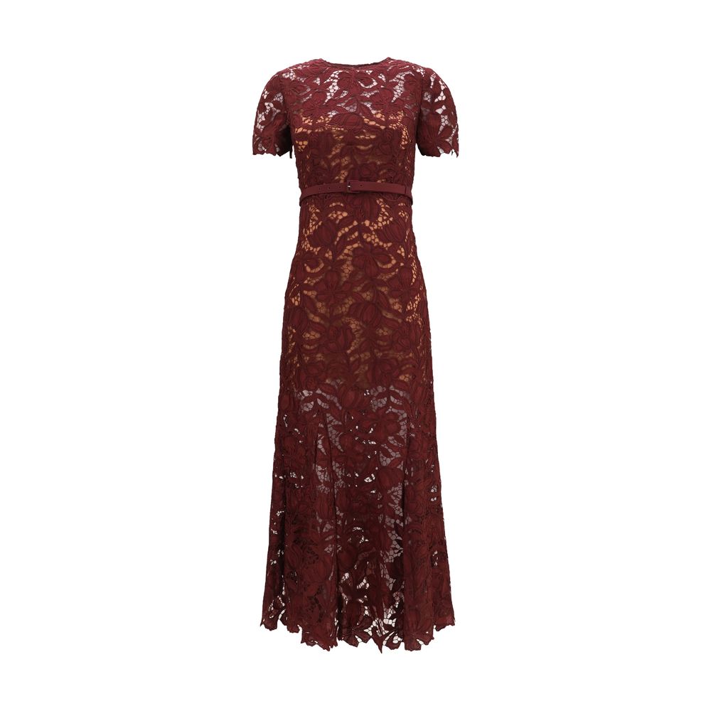 Self-Portrait Bordeaux Polyester Cocktail Dress | Regal Royce
