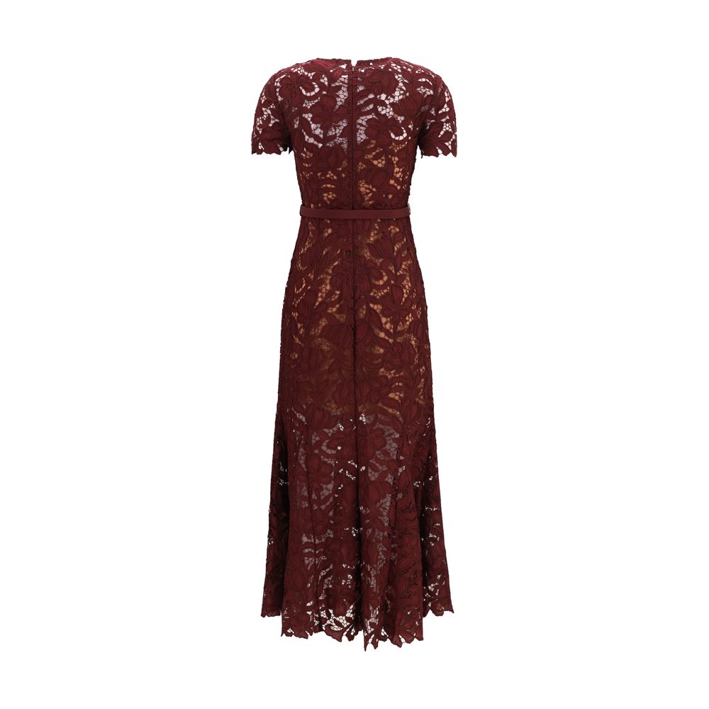 Self-Portrait Bordeaux Polyester Cocktail Dress | Regal Royce
