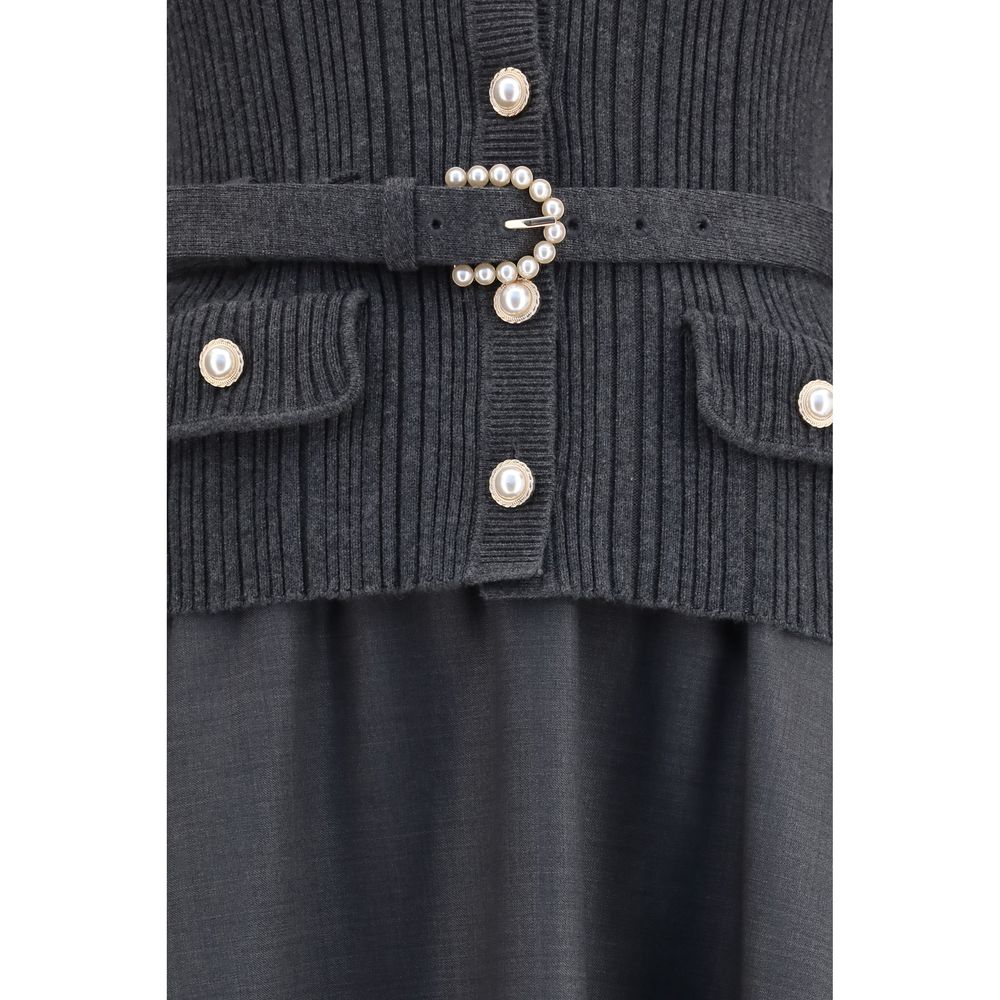 Self-Portrait Gray Polyamide Casual Dress | Regal Royce
