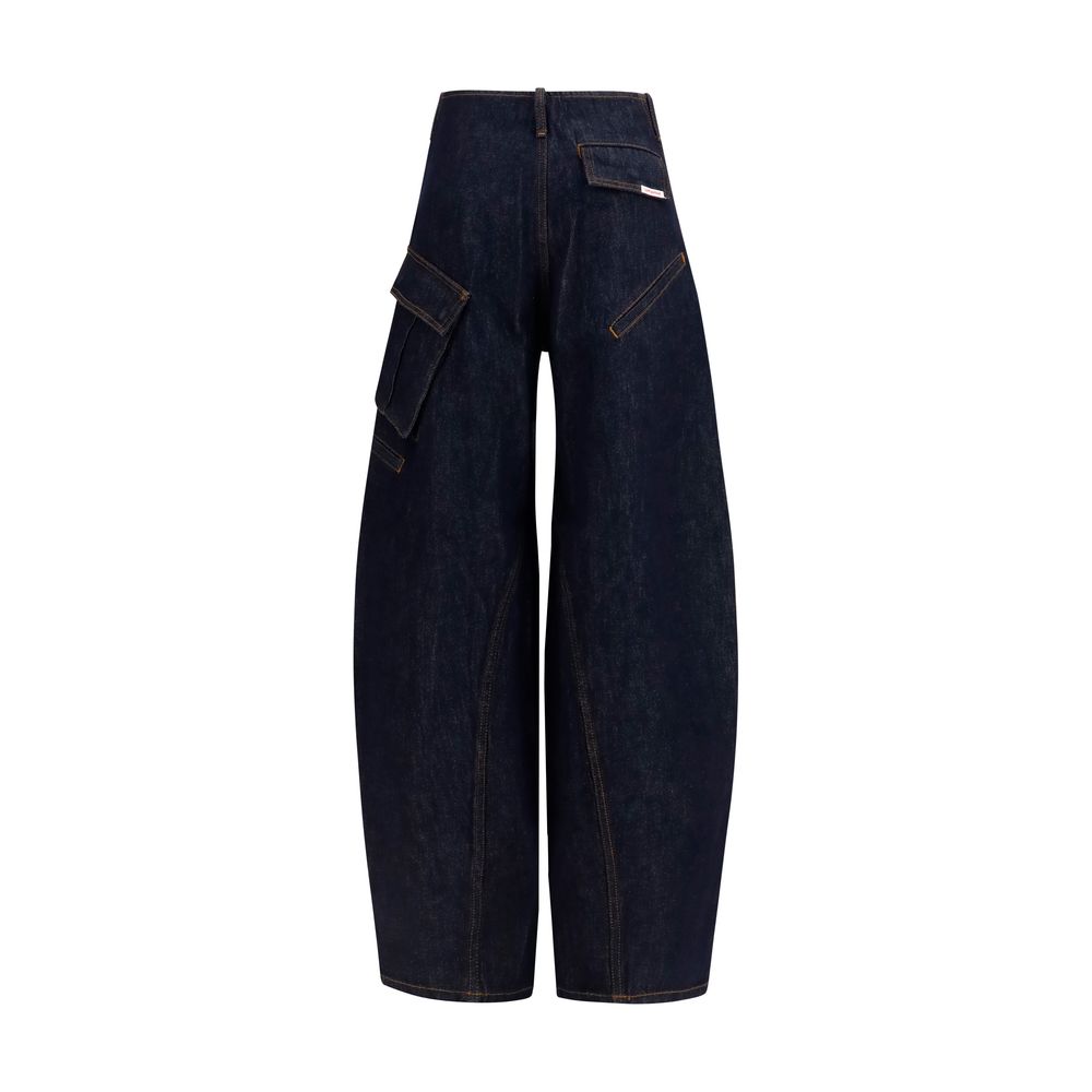 Self-Portrait Blue Cotton Cargo Pants | Regal Royce
