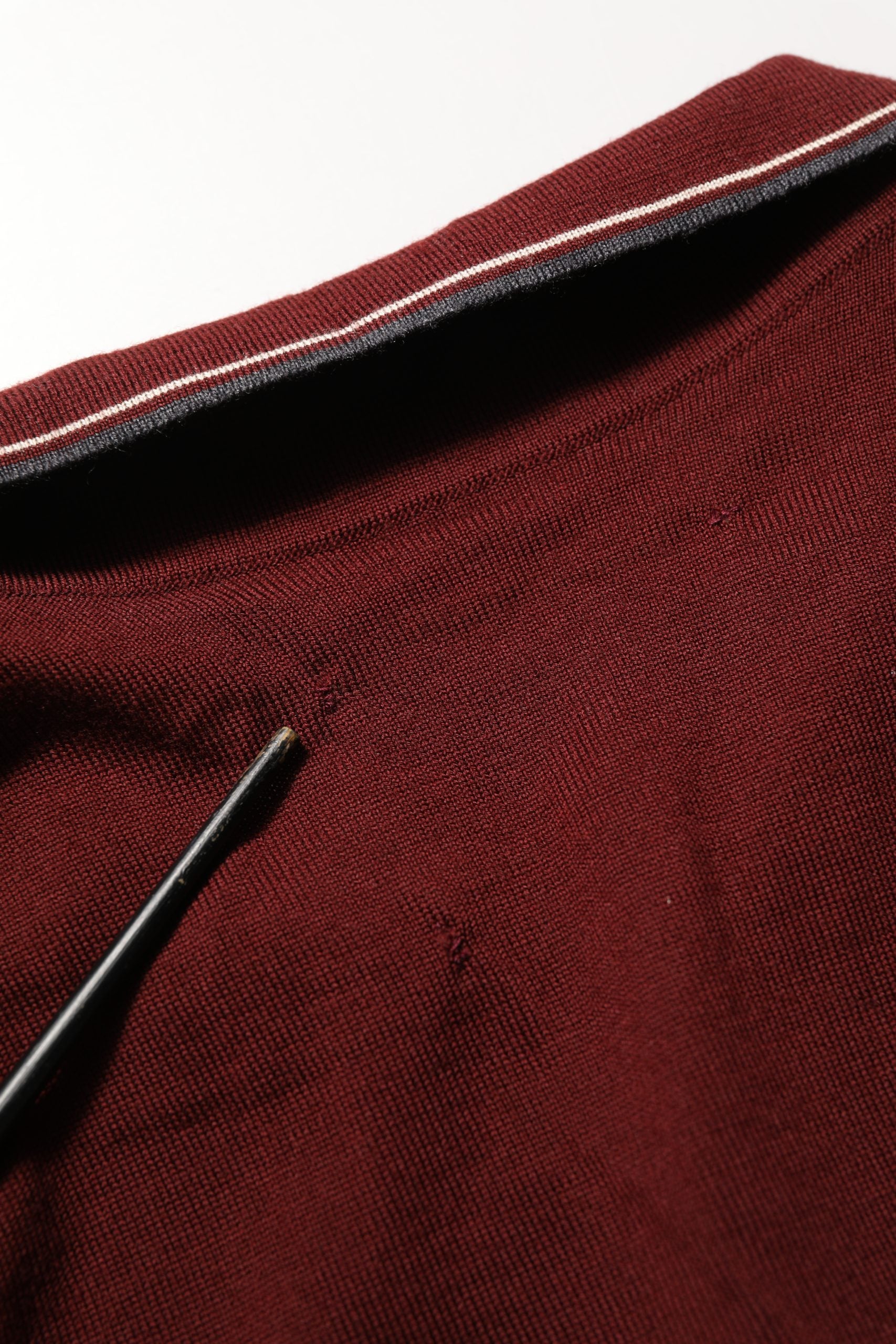 Dolce & Gabbana Burgundy Wool Knit Henley Pullover Sweater | Regal Royce