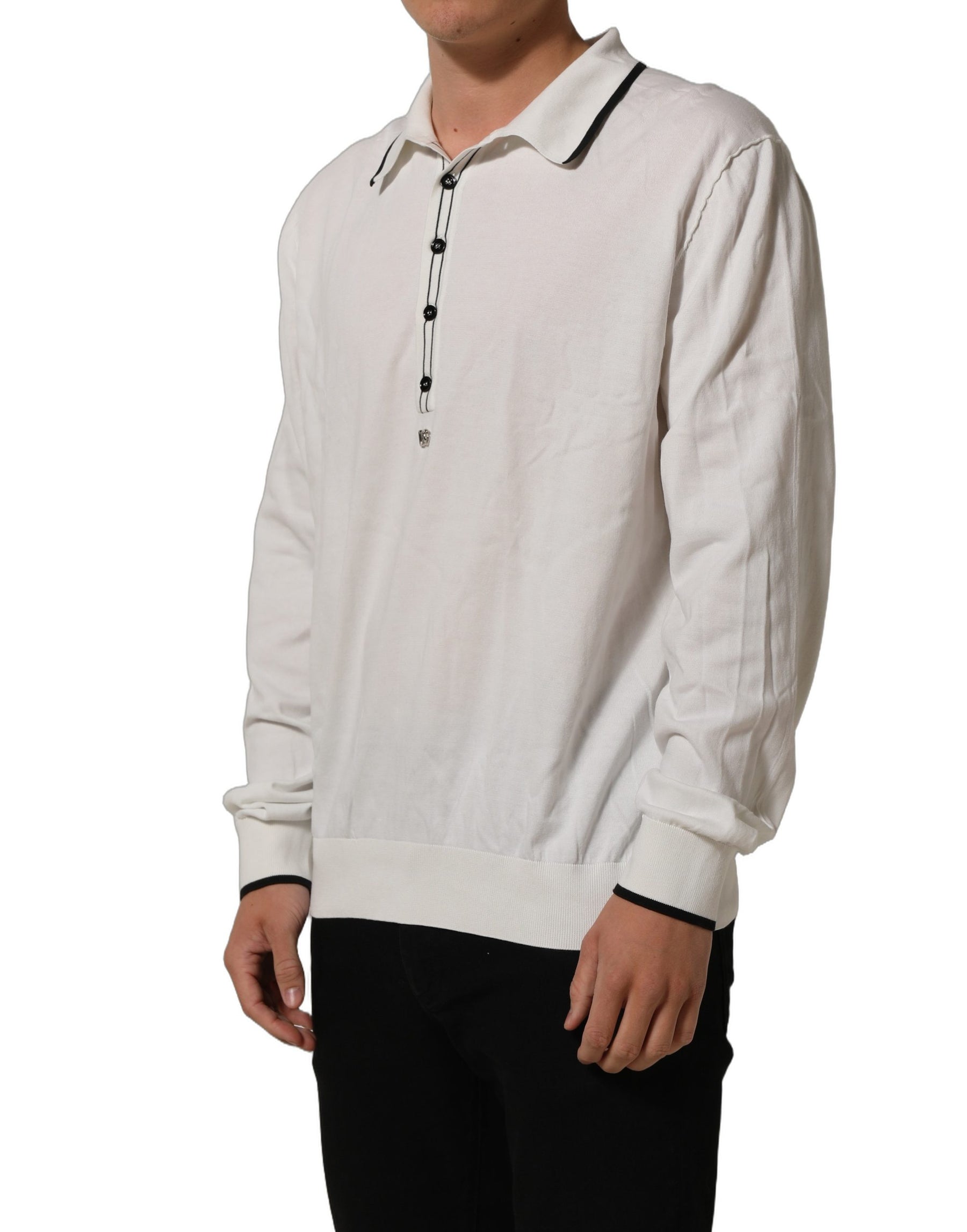Dolce & Gabbana Black Leaf Print Silk Men Crew Neck T-shirt | Regal Royce