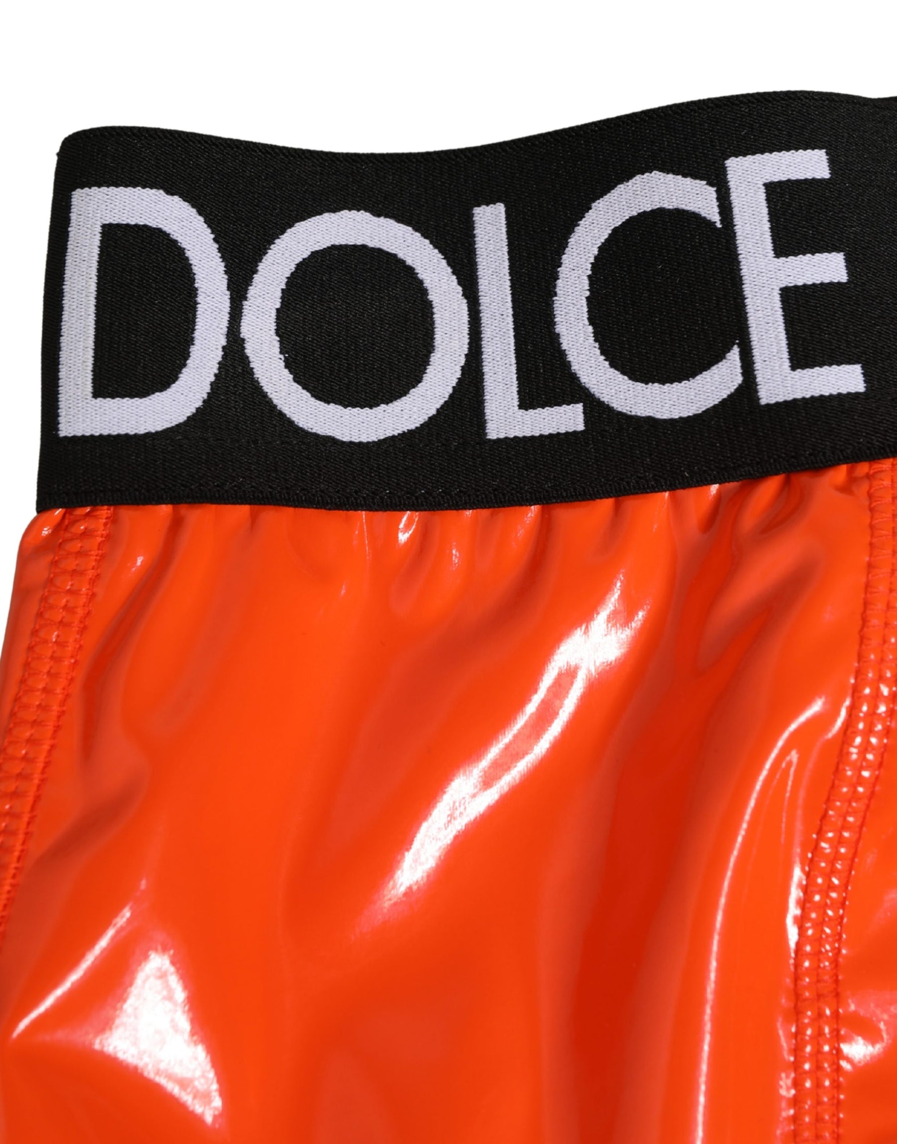 Dolce & Gabbana Orange Polyester Logo High Waist Girdle Underwear | Regal Royce