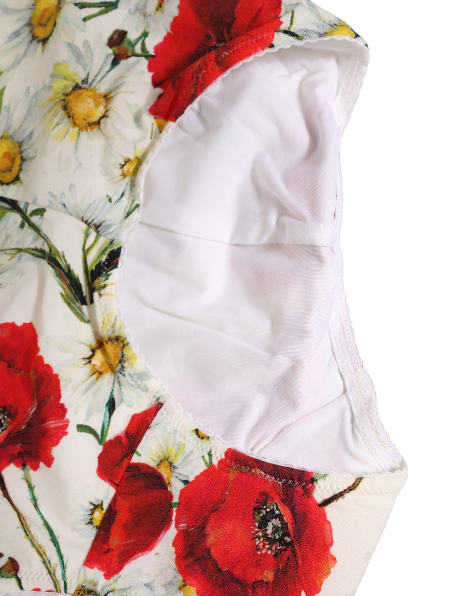 Dolce & Gabbana White Nylon Floral High Waisted Girdle Underwear | Regal Royce