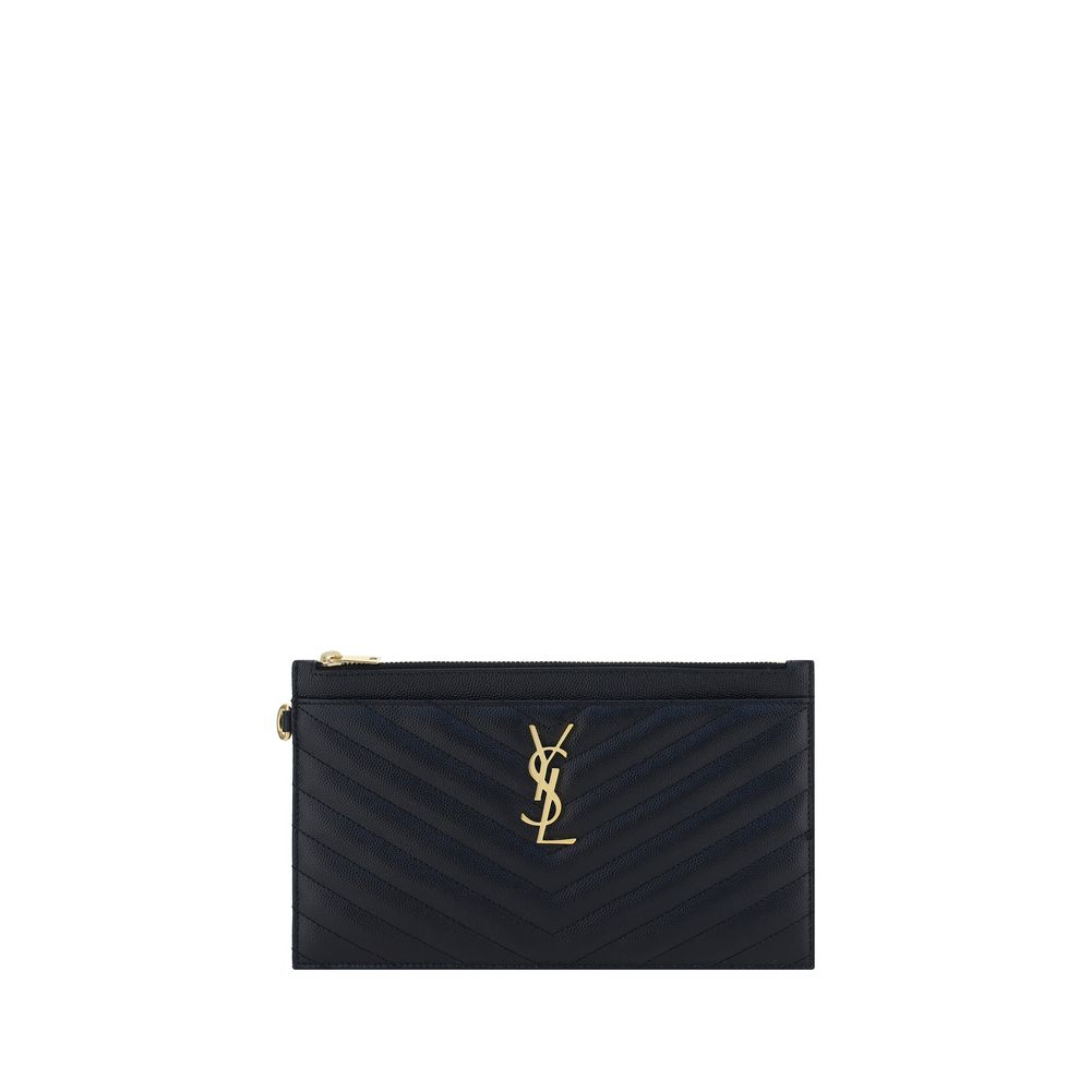 Saint Laurent Black Calf Leather Bos Taurus Clutch Bag | Regal Royce