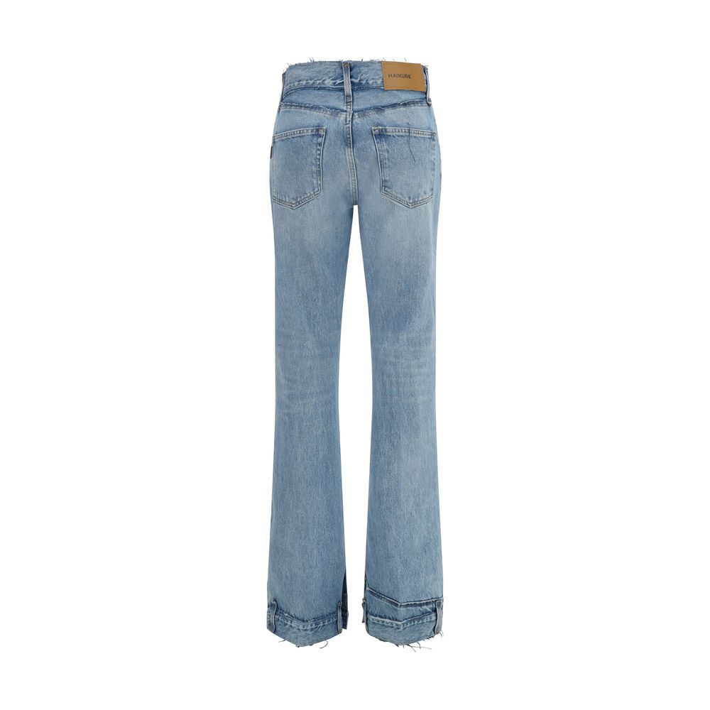 Haikure Blue Cotton Flared Jeans | Regal Royce