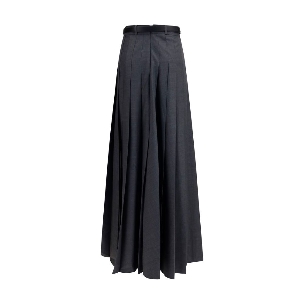 Self-Portrait Gray Polyester Long Skirt | Regal Royce