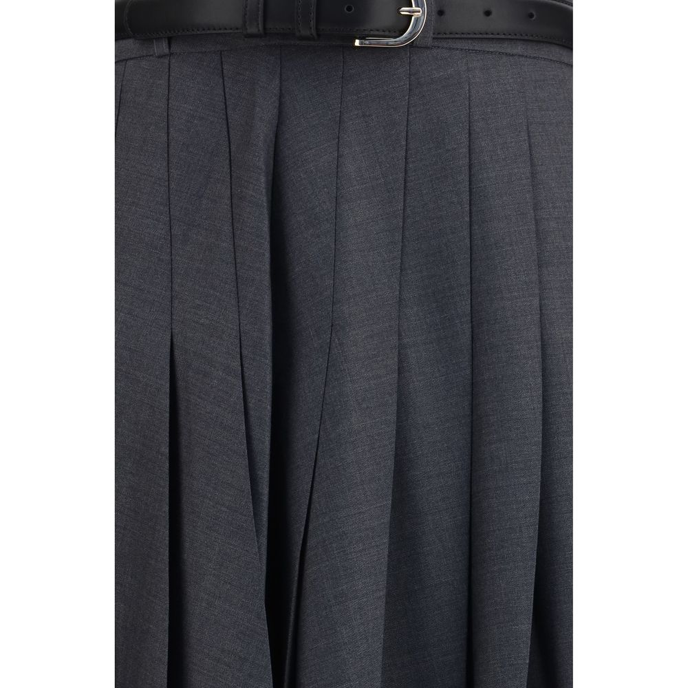 Self-Portrait Gray Polyester Long Skirt | Regal Royce
