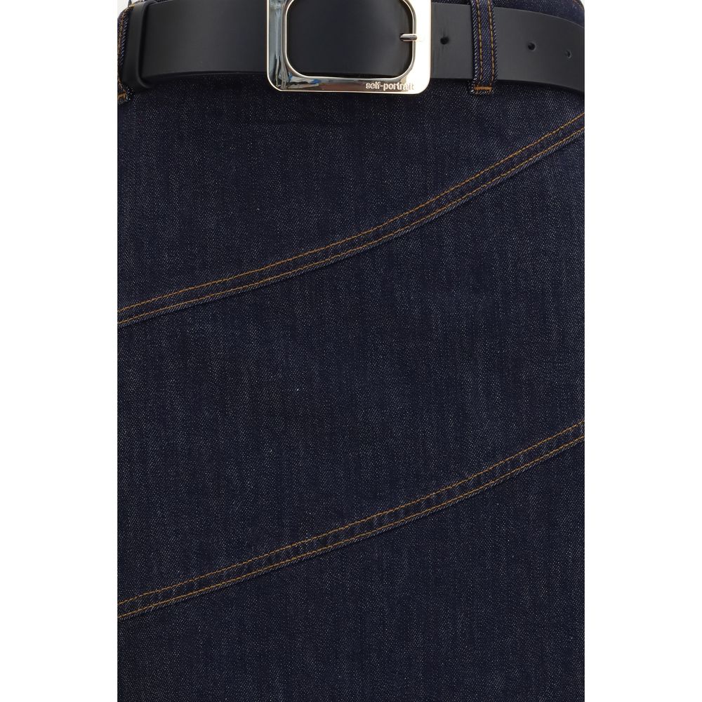 Self-Portrait Blue Denim Skirt | Regal Royce