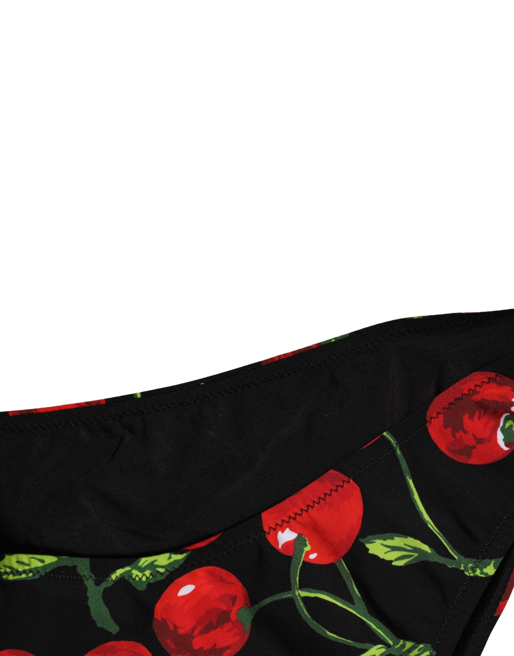 Dolce & Gabbana Black Cherry Print Nylon Bikini 2 Piece Swimwear | Regal Royce