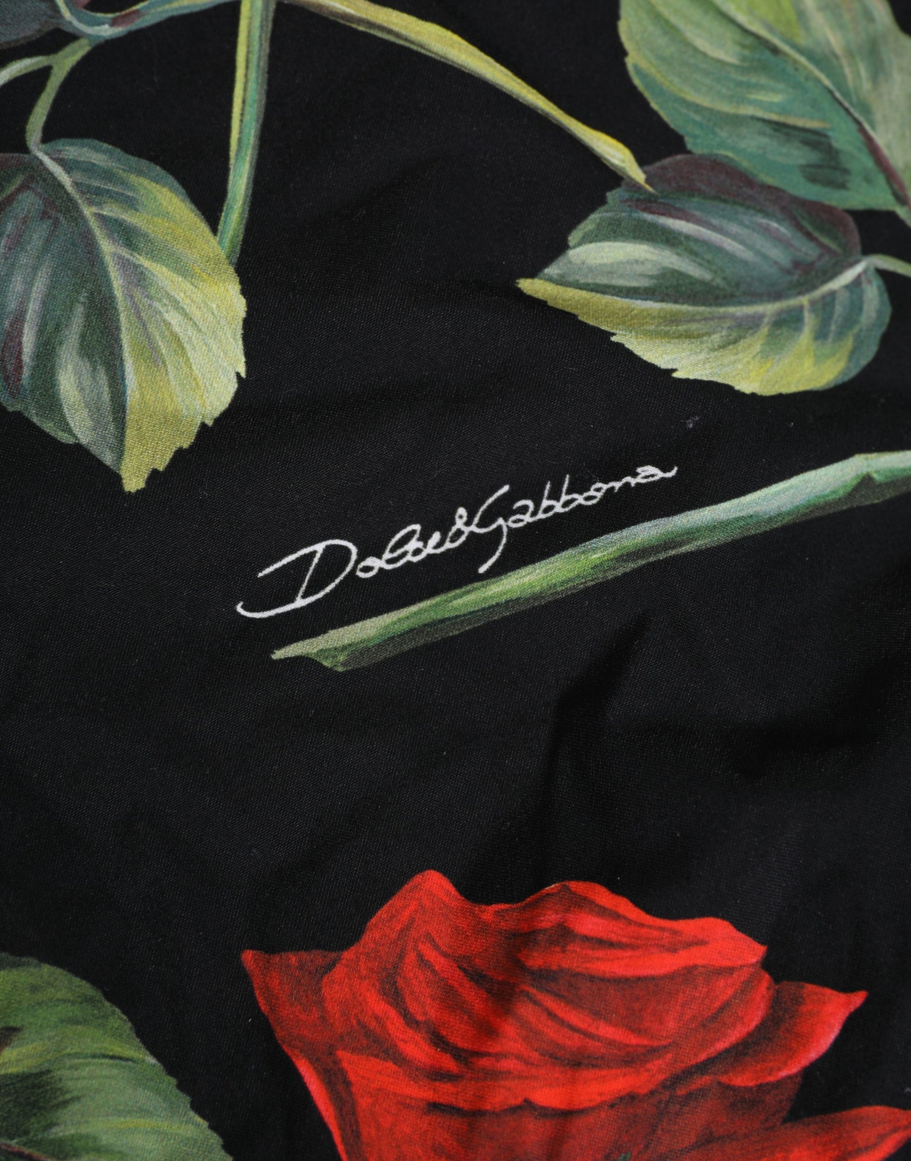 Dolce & Gabbana Black Rose Print One Piece Swimsuit Swimwear | Regal Royce