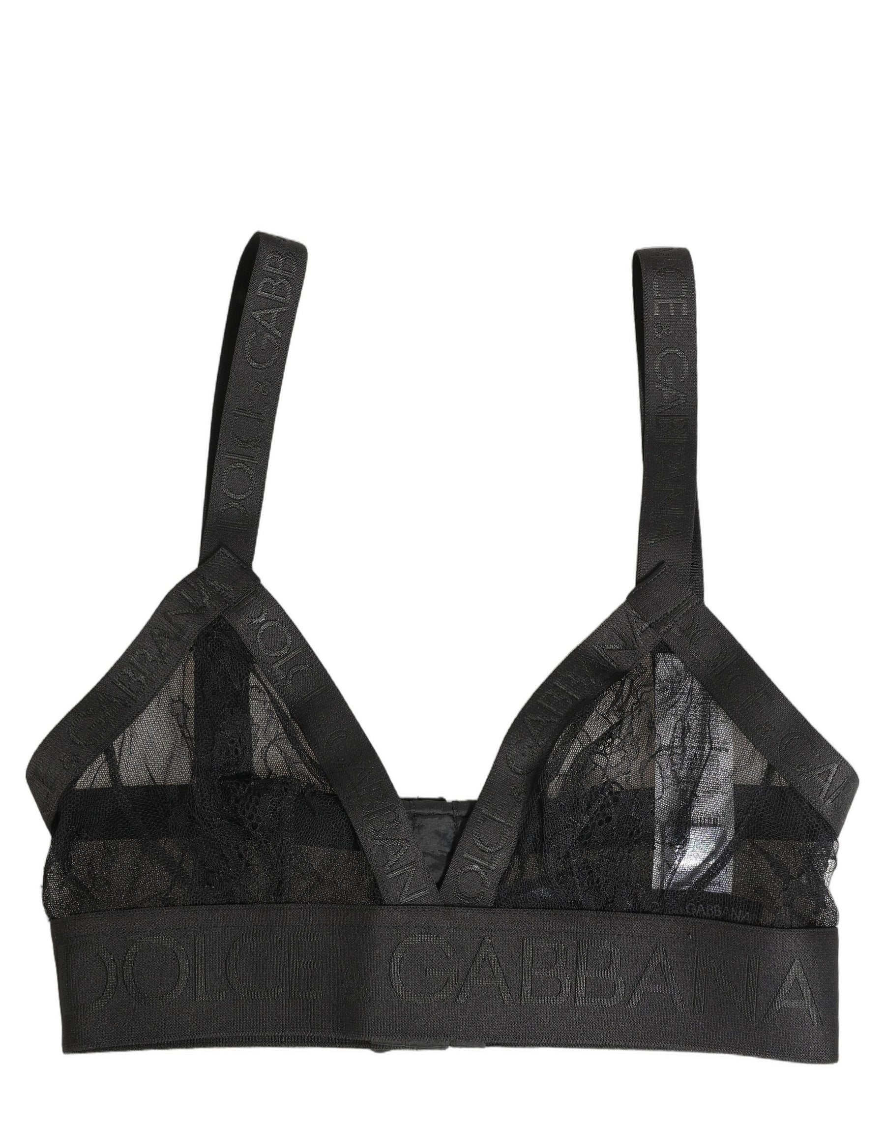 Dolce & Gabbana Black Logo Monogram Soft Cup Brassiere Underwear | Regal Royce