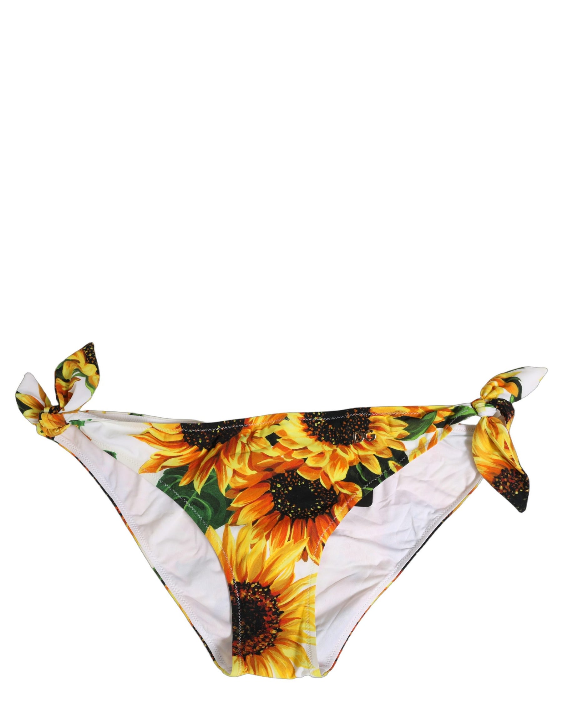 Dolce & Gabbana Yellow Nylon Sunflower Bikini Bottom Swimwear | Regal Royce