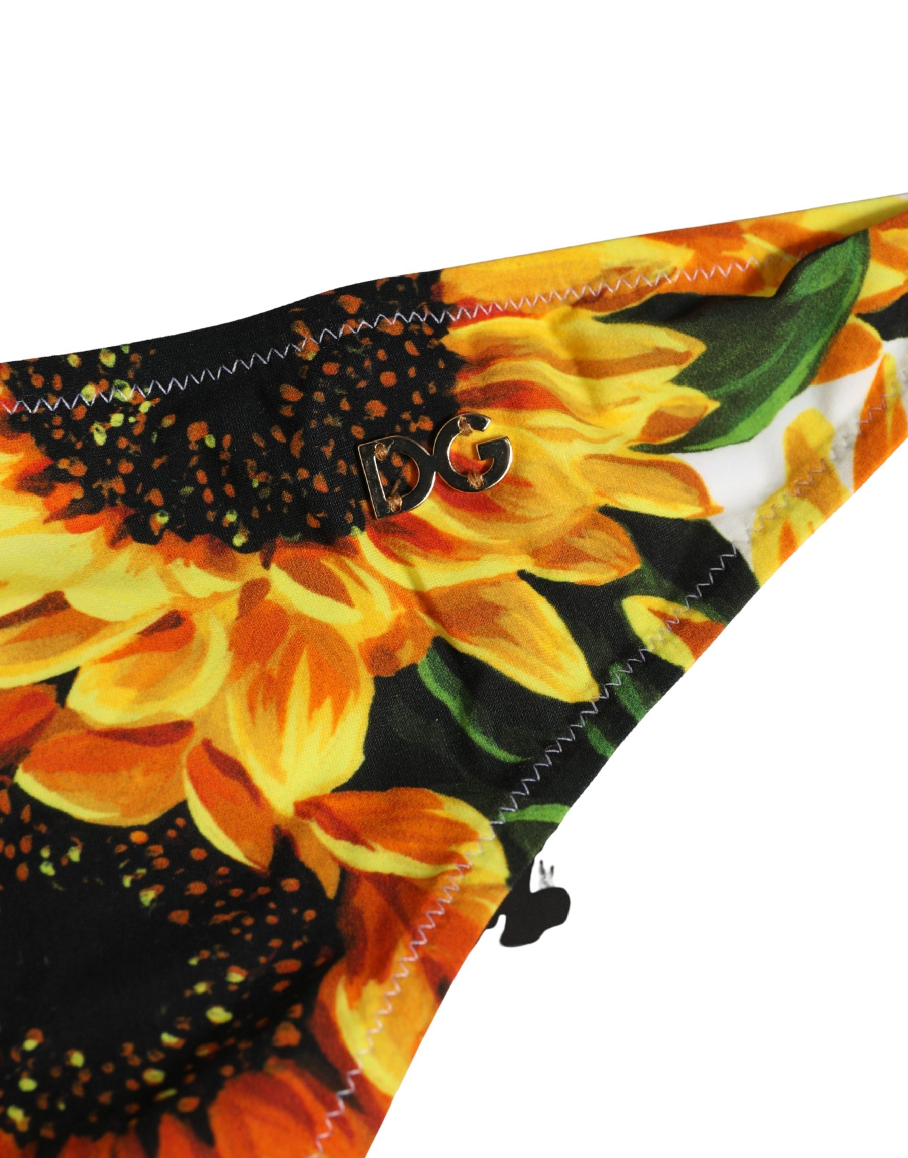 Dolce & Gabbana Yellow Nylon Sunflower Bikini Bottom Swimwear | Regal Royce
