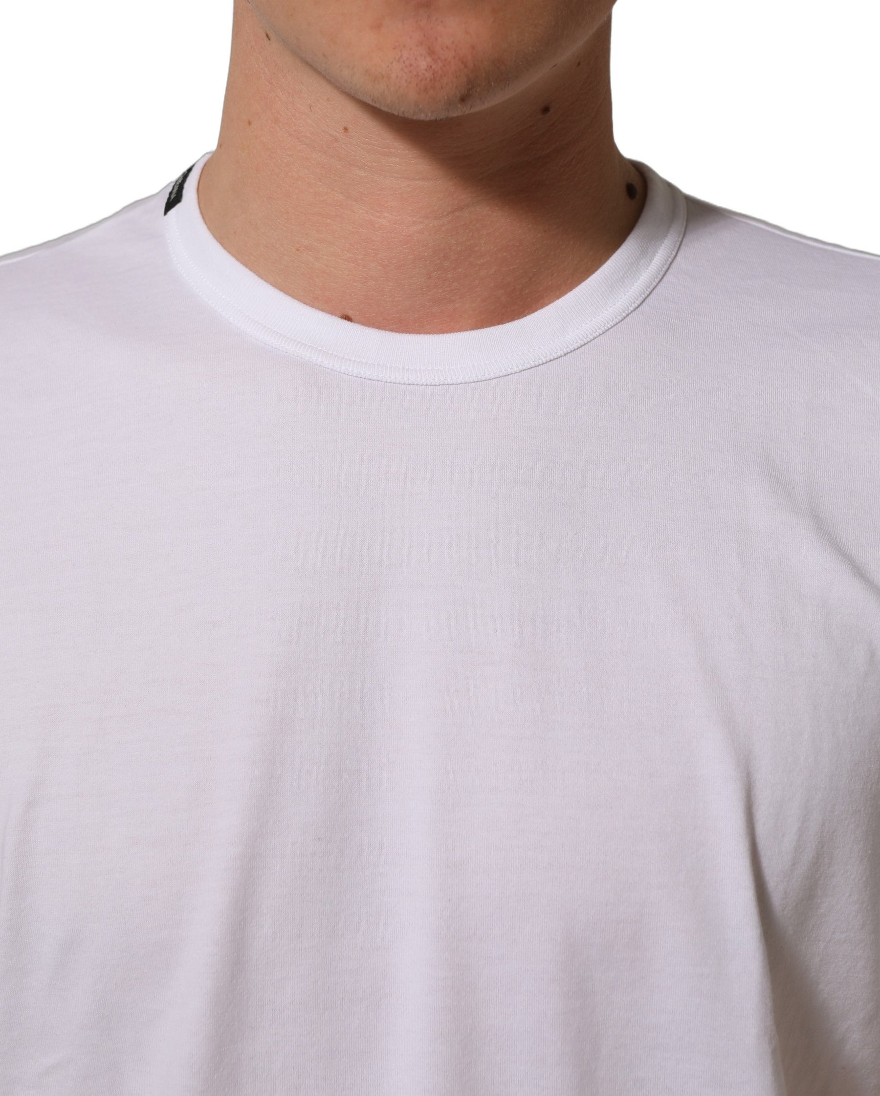 Dolce & Gabbana White Cotton Short Sleeves CrewNeck T-shirt | Regal Royce