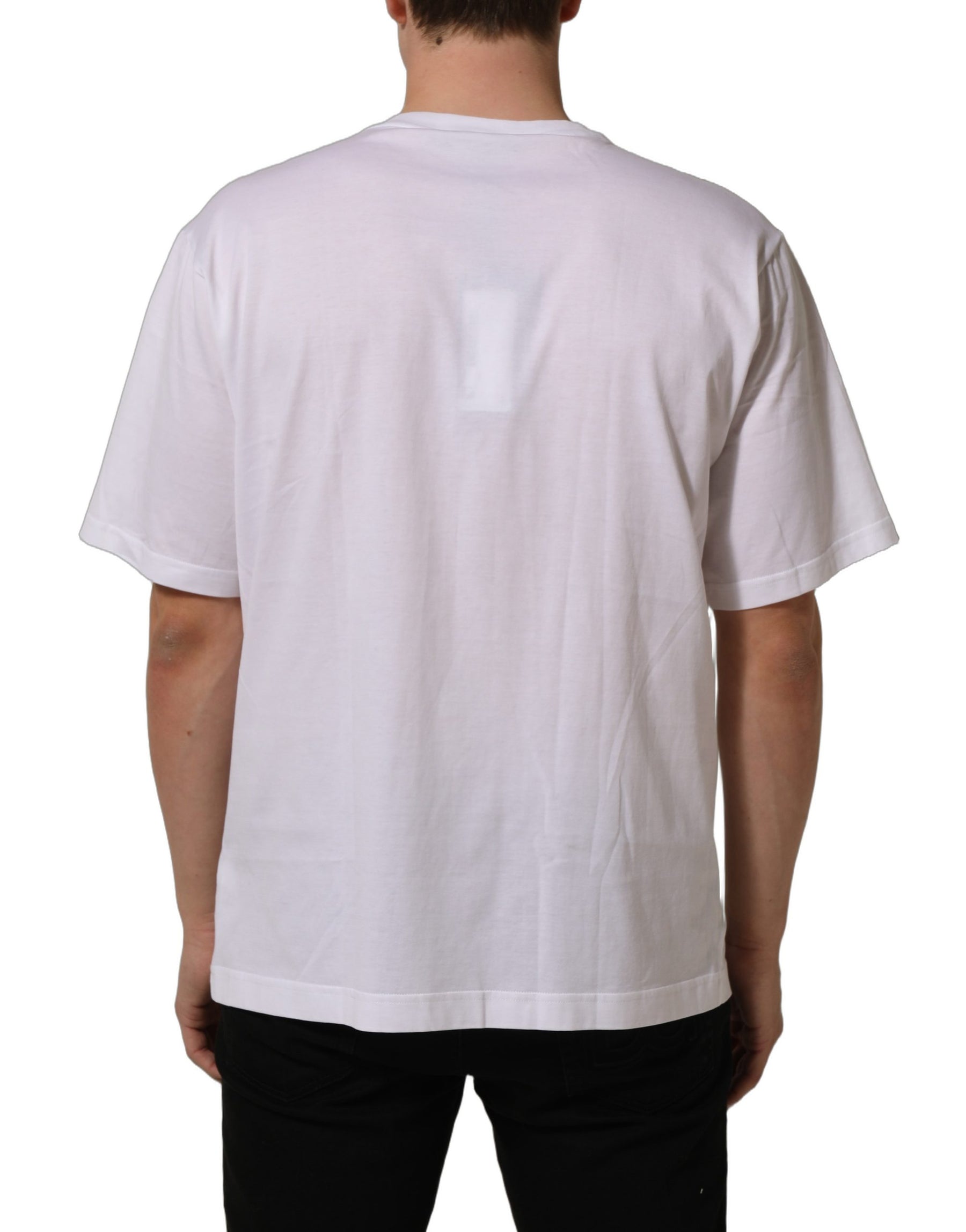 Dolce & Gabbana White Metal DG Logo Short Sleeves T-shirt | Regal Royce