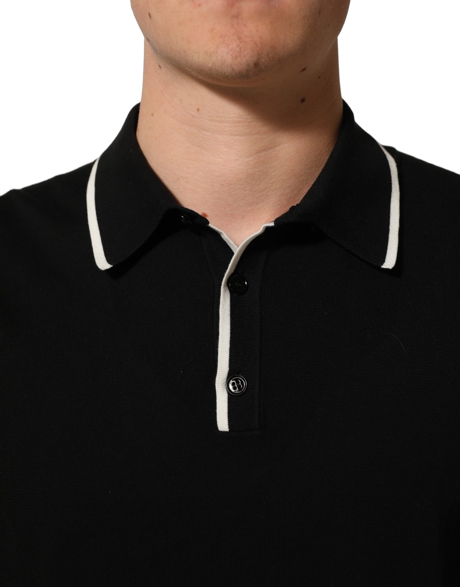 Dolce & Gabbana Black Cotton Collared Short Sleeves Men Polo T-shirt | Regal Royce