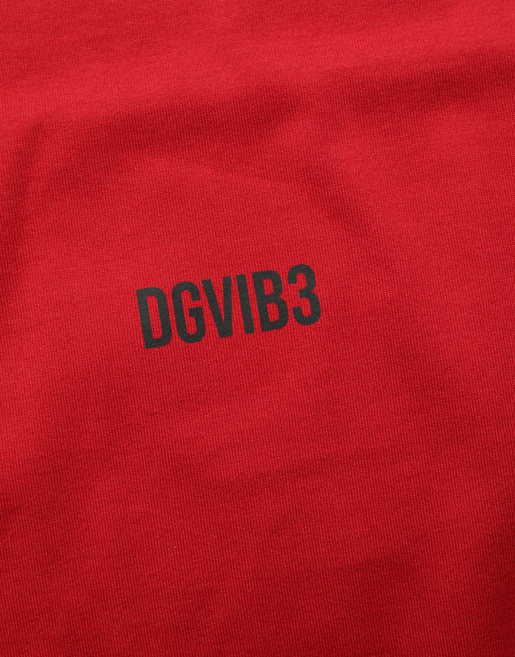 Dolce & Gabbana Red Cotton Graphic Print Crew Neck T-shirt | Regal Royce