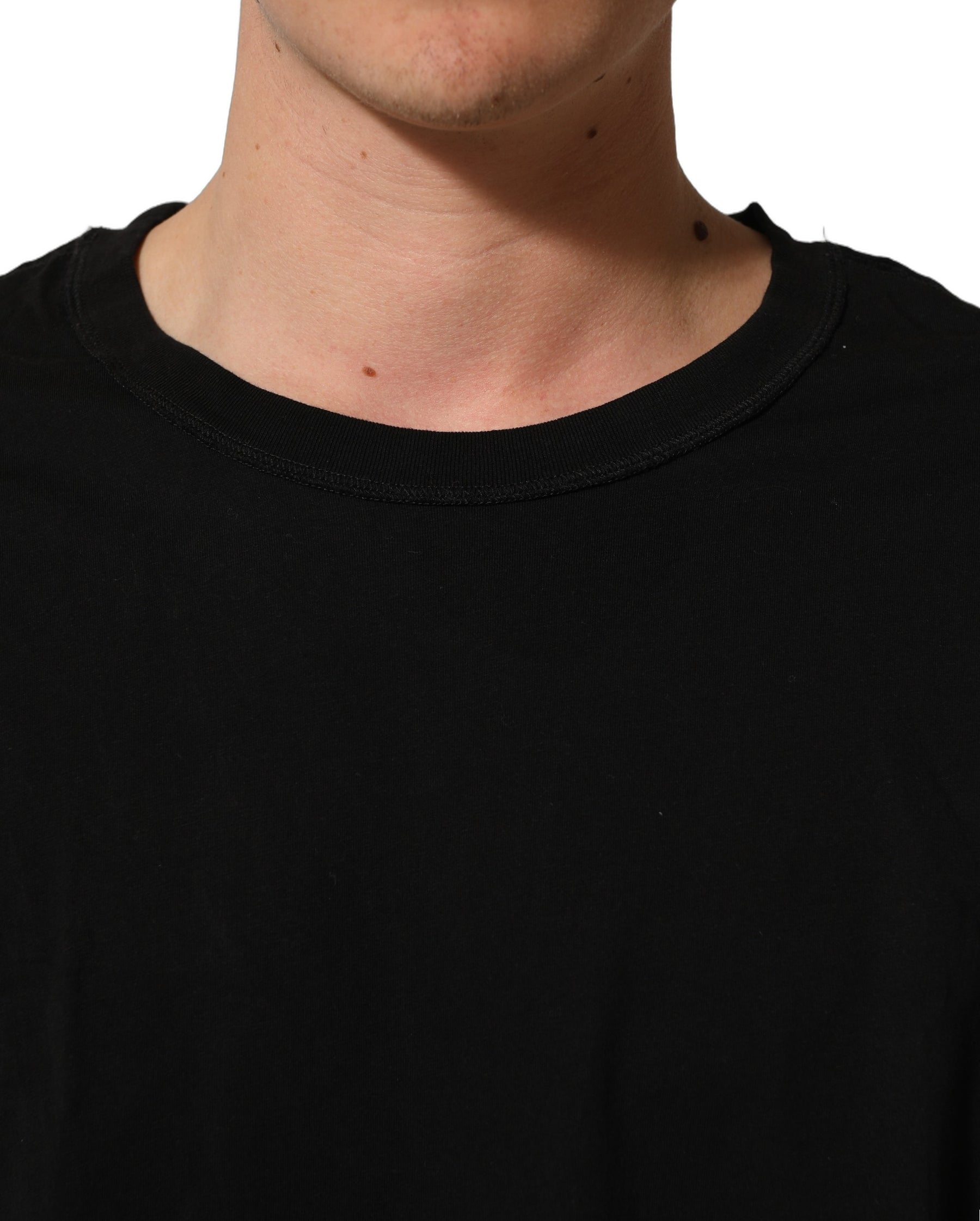 Dolce & Gabbana Black Cotton Short Sleeves CrewNeck T-shirt | Regal Royce