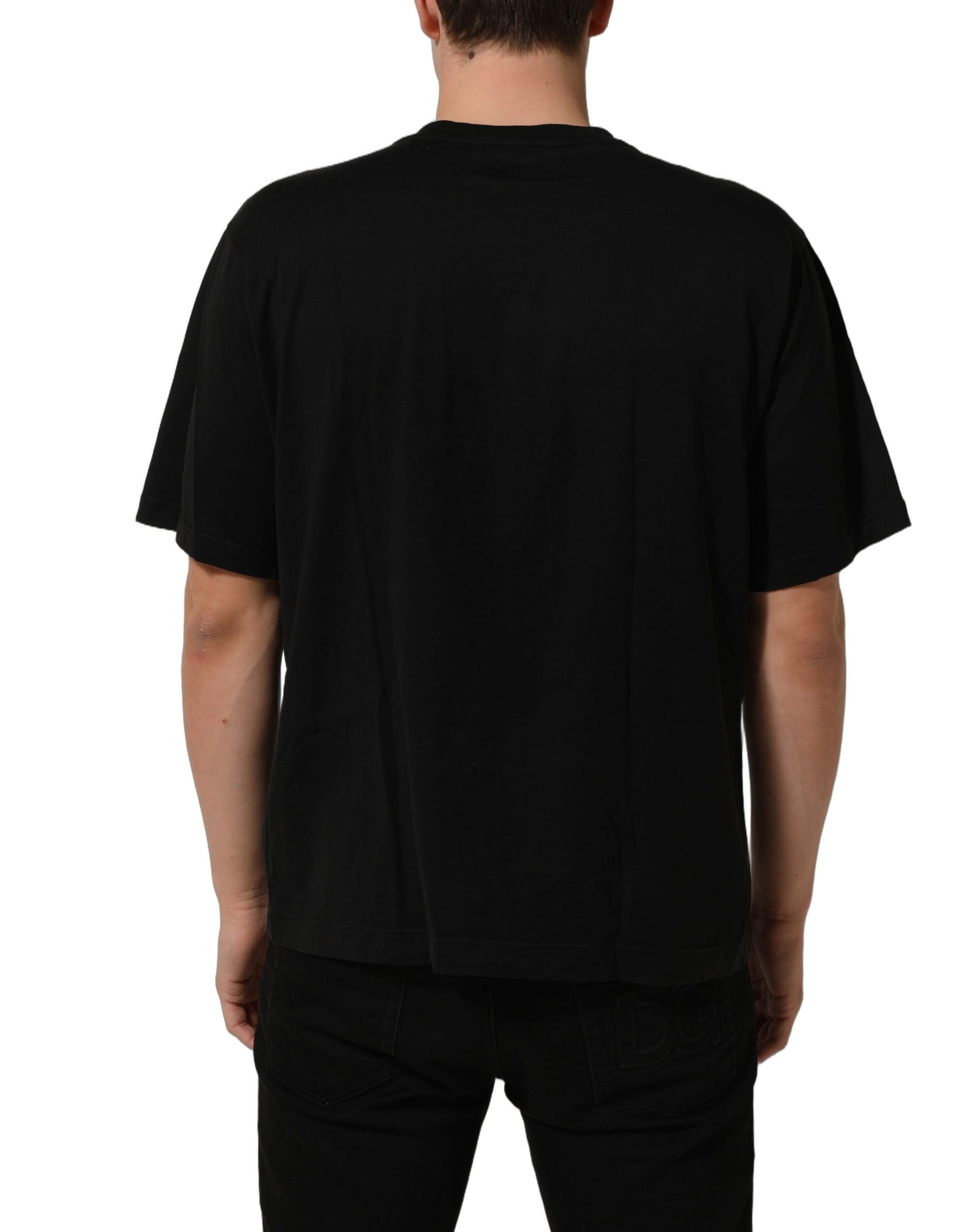 Dolce & Gabbana Black Metal DG Logo Short Sleeves T-shirt | Regal Royce