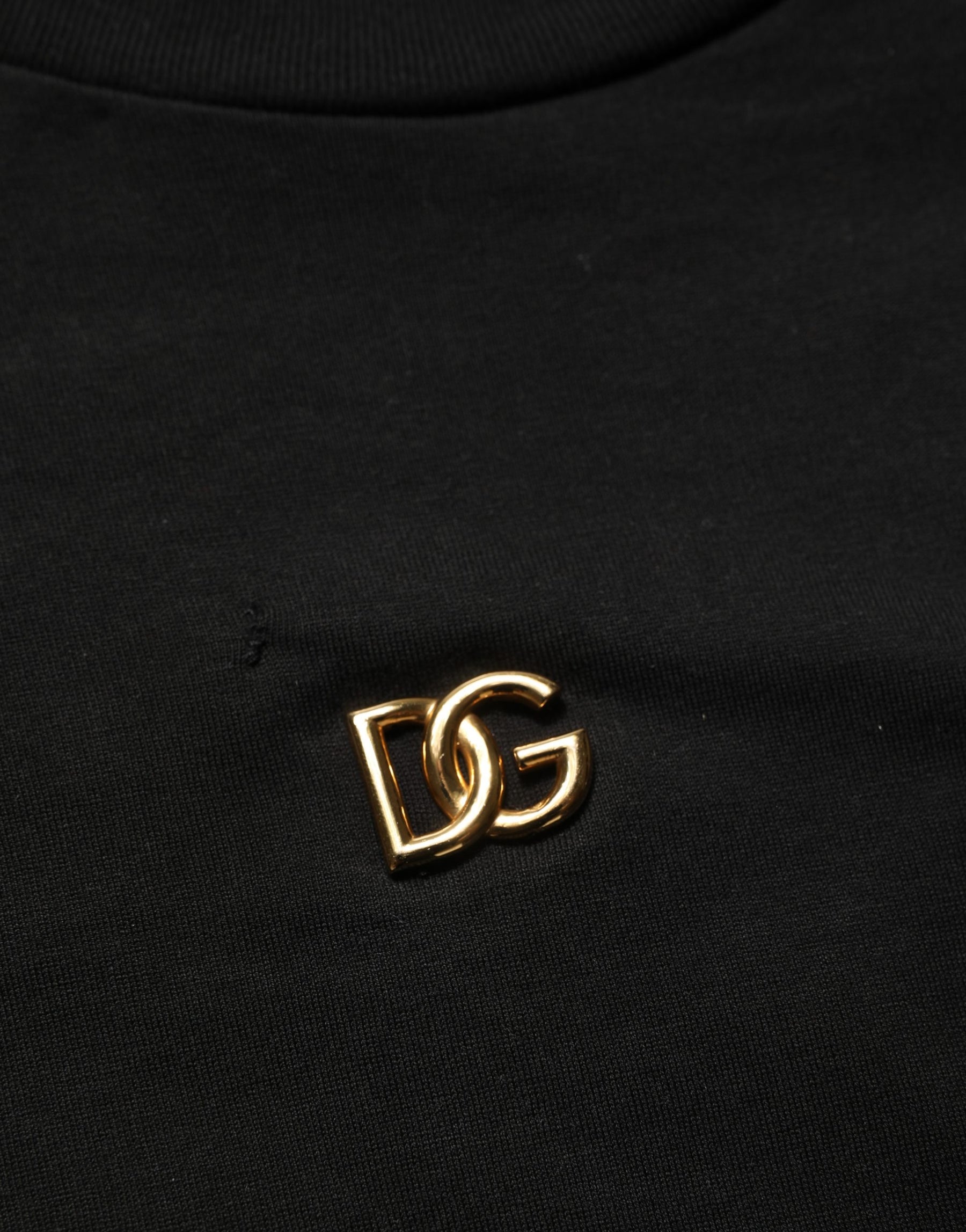 Dolce & Gabbana Black Metal DG Logo Short Sleeves T-shirt | Regal Royce