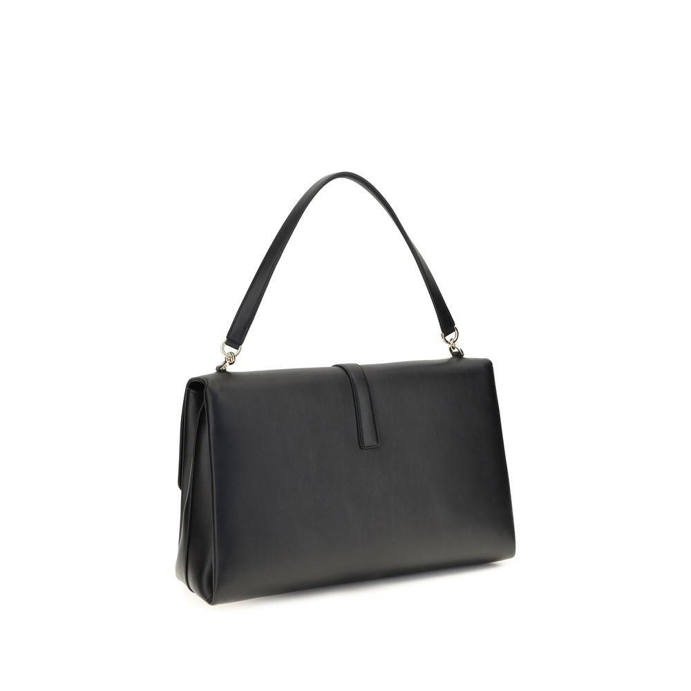 Ferragamo Black Calf Leather Bos Taurus Shoulder Bag | Regal Royce