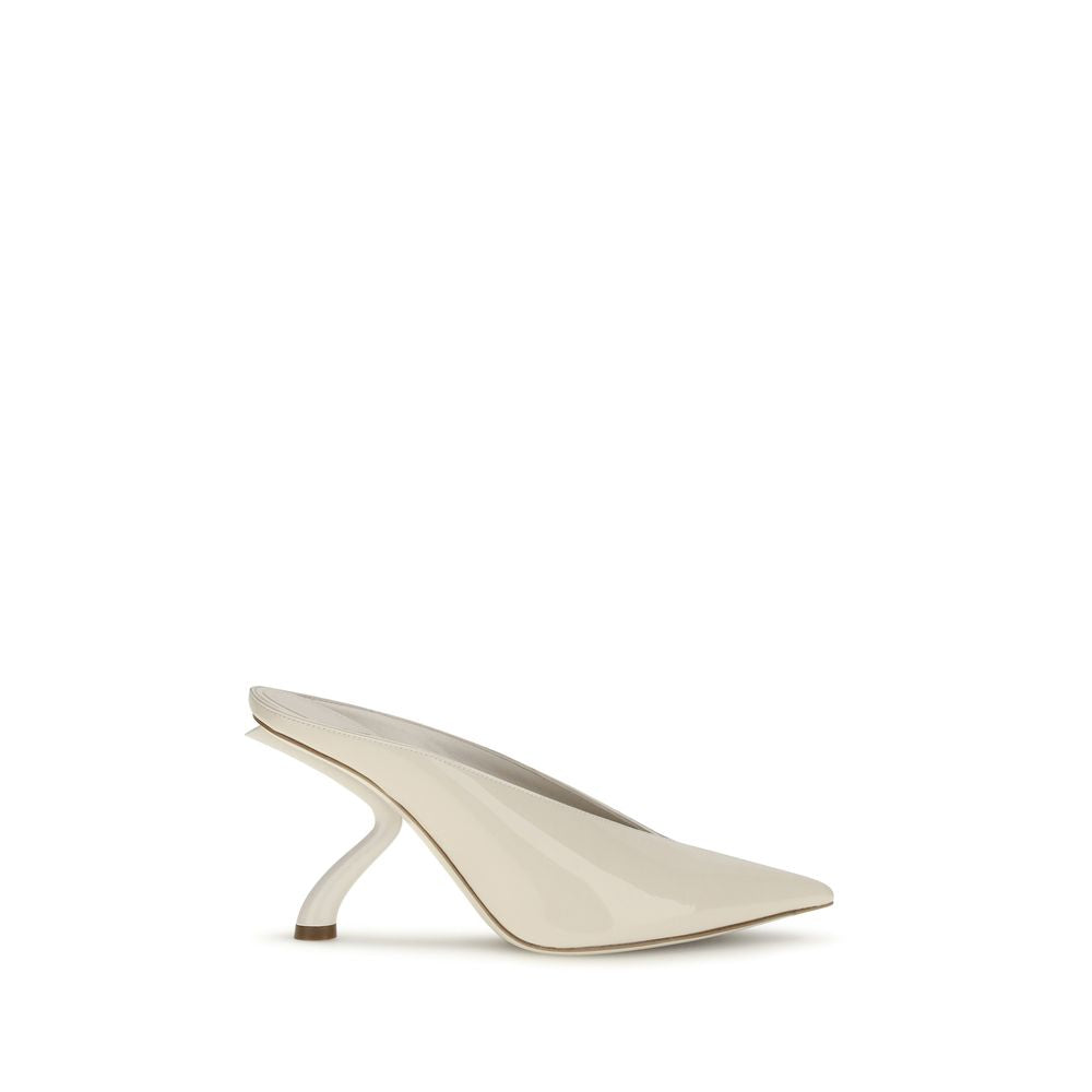 Ferragamo Beige Calf Leather Bos Taurus Mules | Regal Royce