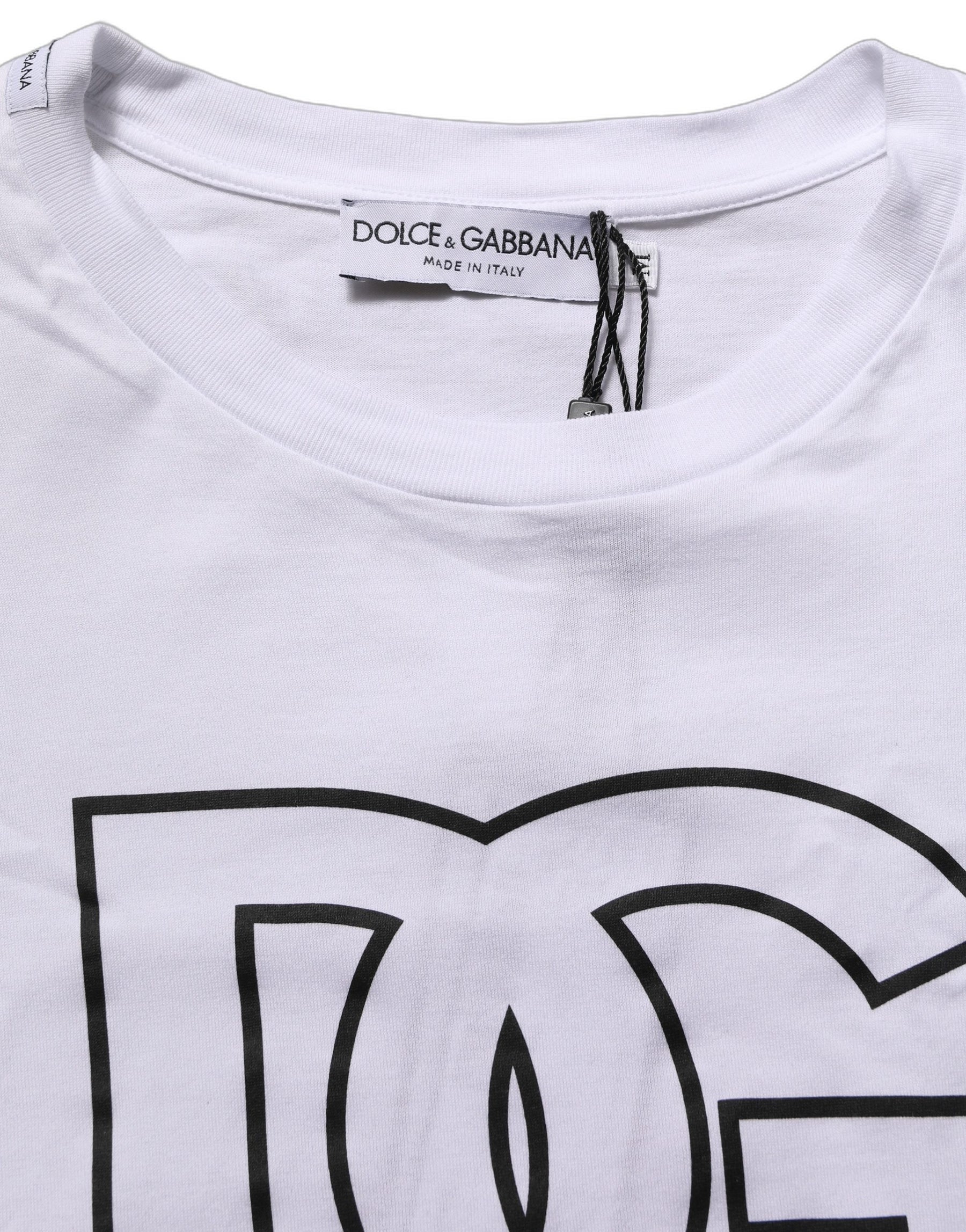 Dolce & Gabbana White DG Logo Print Short Sleeves Men T-shirt | Regal Royce