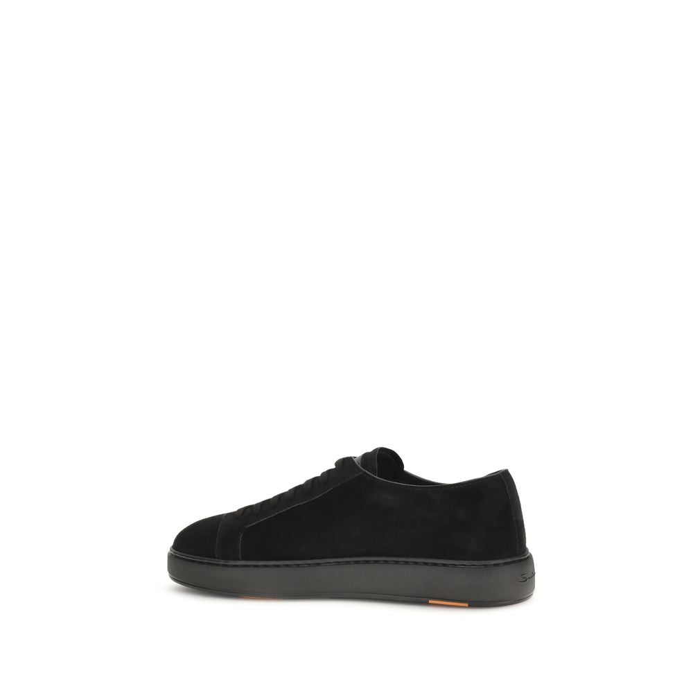 Santoni Black Calf Leather Bos Taurus Low Top Sneakers | Regal Royce
