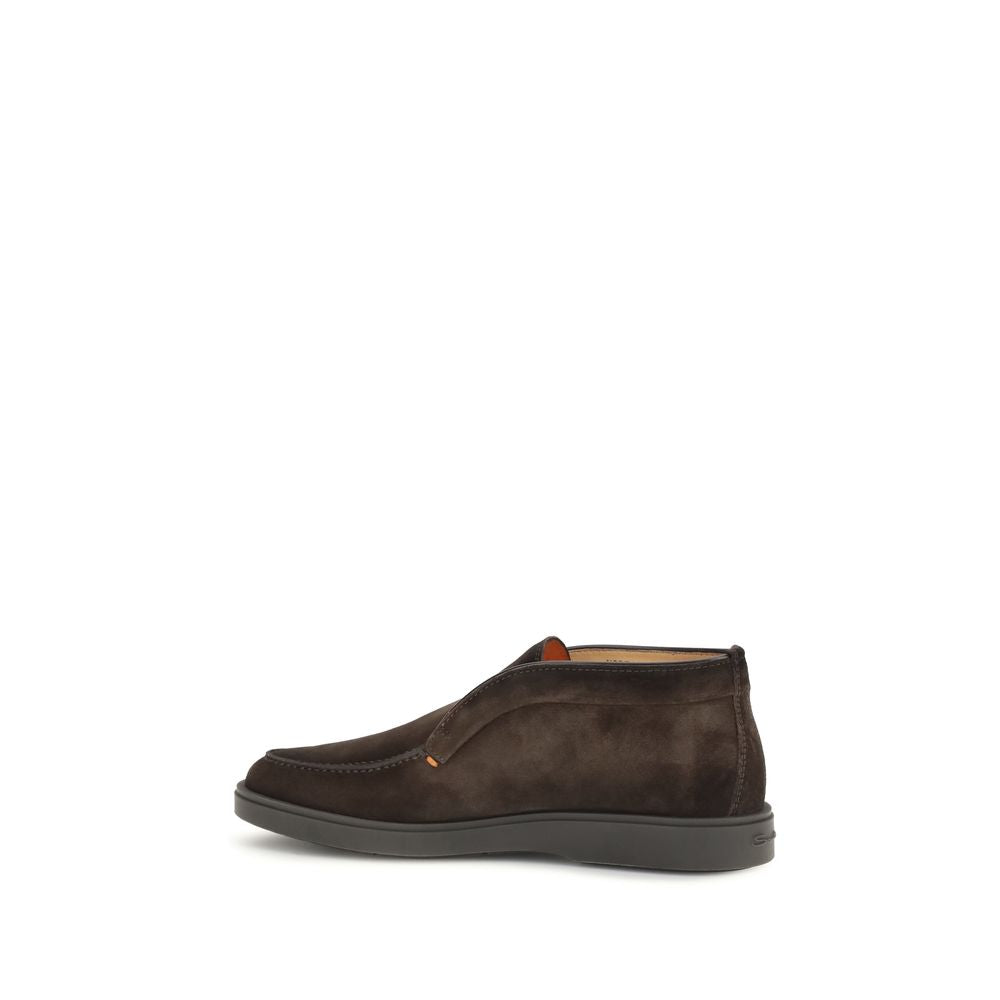 Santoni Brown Calf Leather Bos Taurus Ankle Boots | Regal Royce