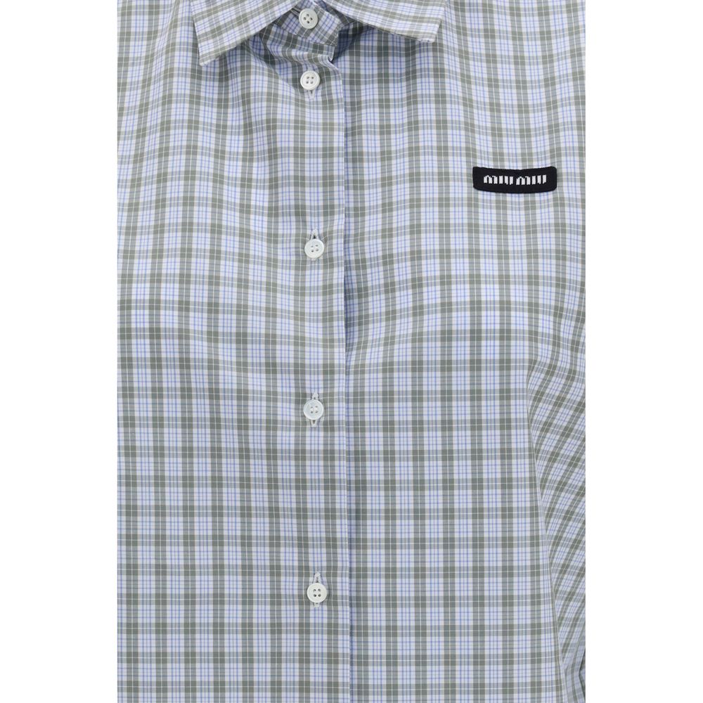 Miu Miu Blue Cotton Pattern Shirt | Regal Royce