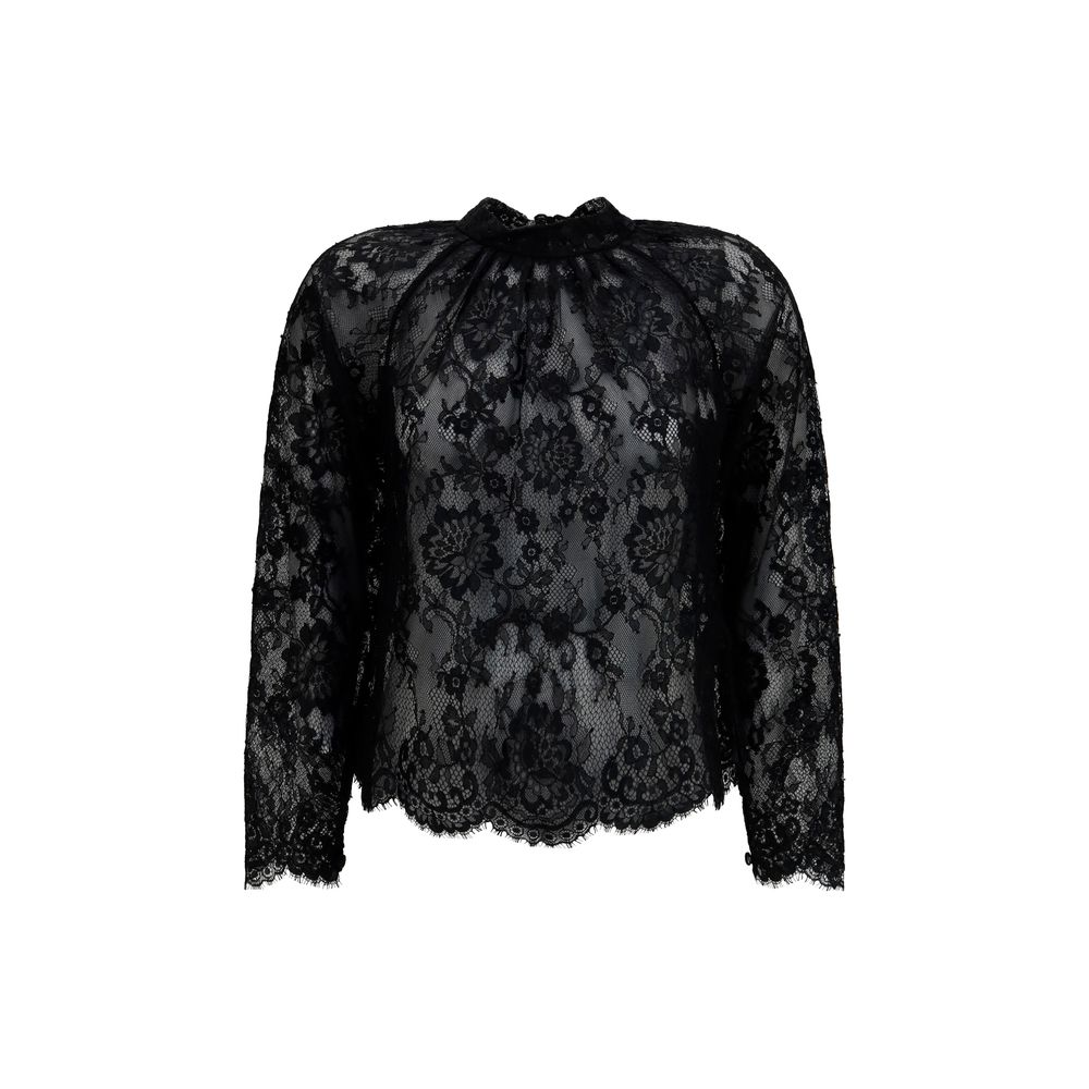 Self-Portrait Black Polyamide Blouse | Regal Royce