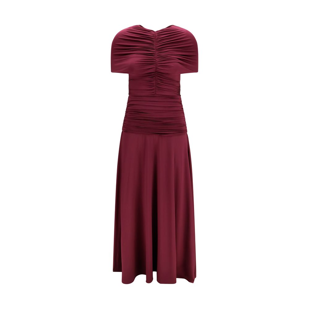 Self-Portrait Bordeaux Viscose Casual Dress | Regal Royce