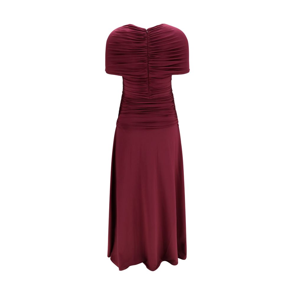 Self-Portrait Bordeaux Viscose Casual Dress | Regal Royce