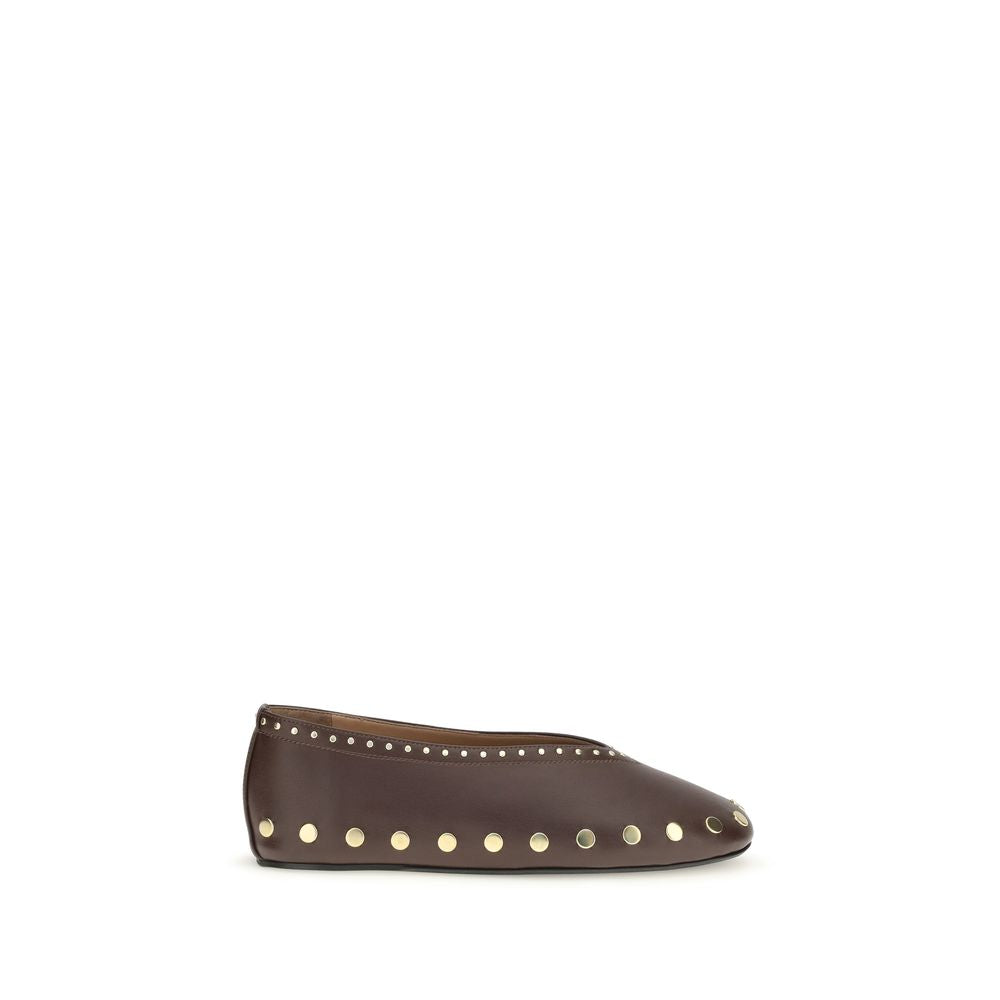 Ganni Brown Cotton Ballet Flats | Regal Royce