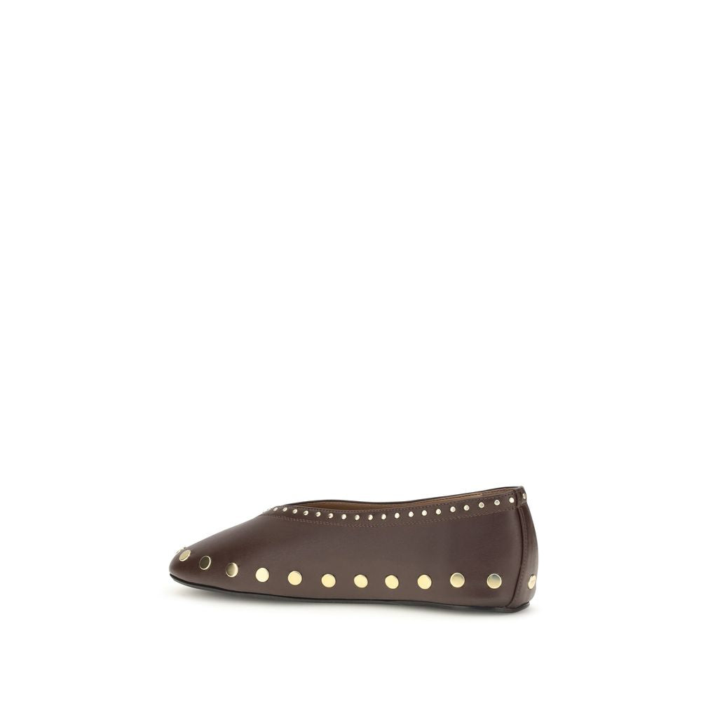 Ganni Brown Cotton Ballet Flats | Regal Royce