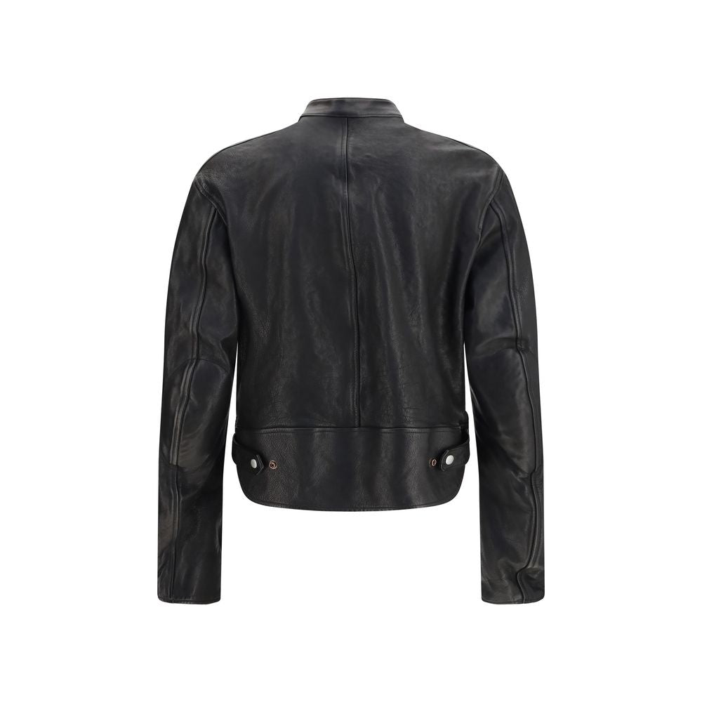 Gucci Black Buffalo Leather Bomber | Regal Royce