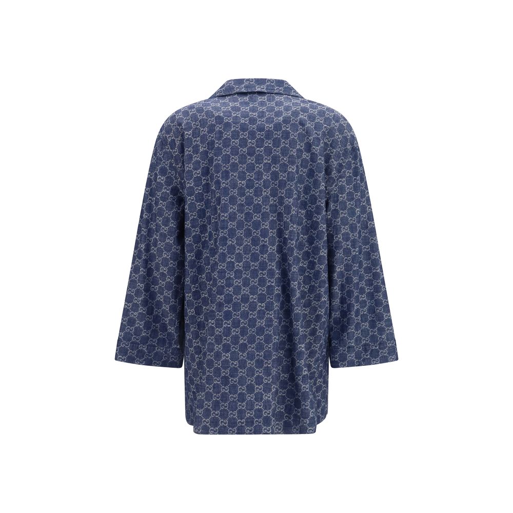 Gucci Blue Cotton Full-Length Jacket | Regal Royce
