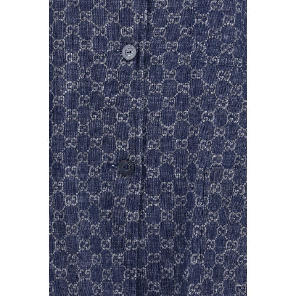 Gucci Blue Cotton Full-Length Jacket | Regal Royce