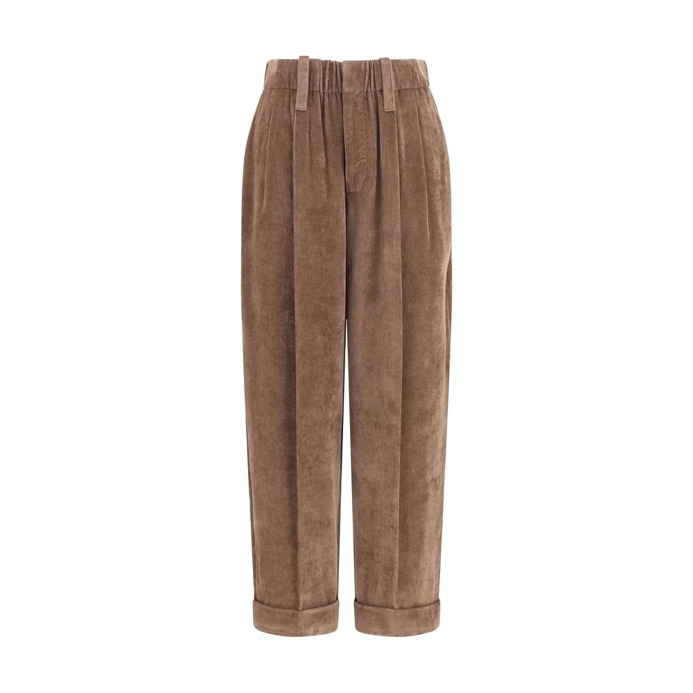 Brunello Cucinelli Brown Viscose Casual Pants | Regal Royce