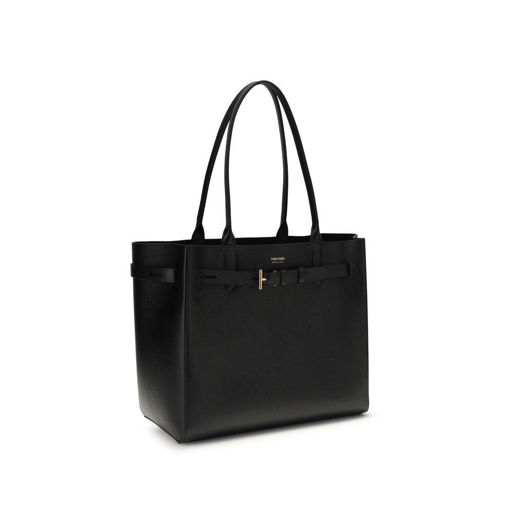 Tom Ford Black Calf Leather Bos Taurus Shoulder Bag | Regal Royce